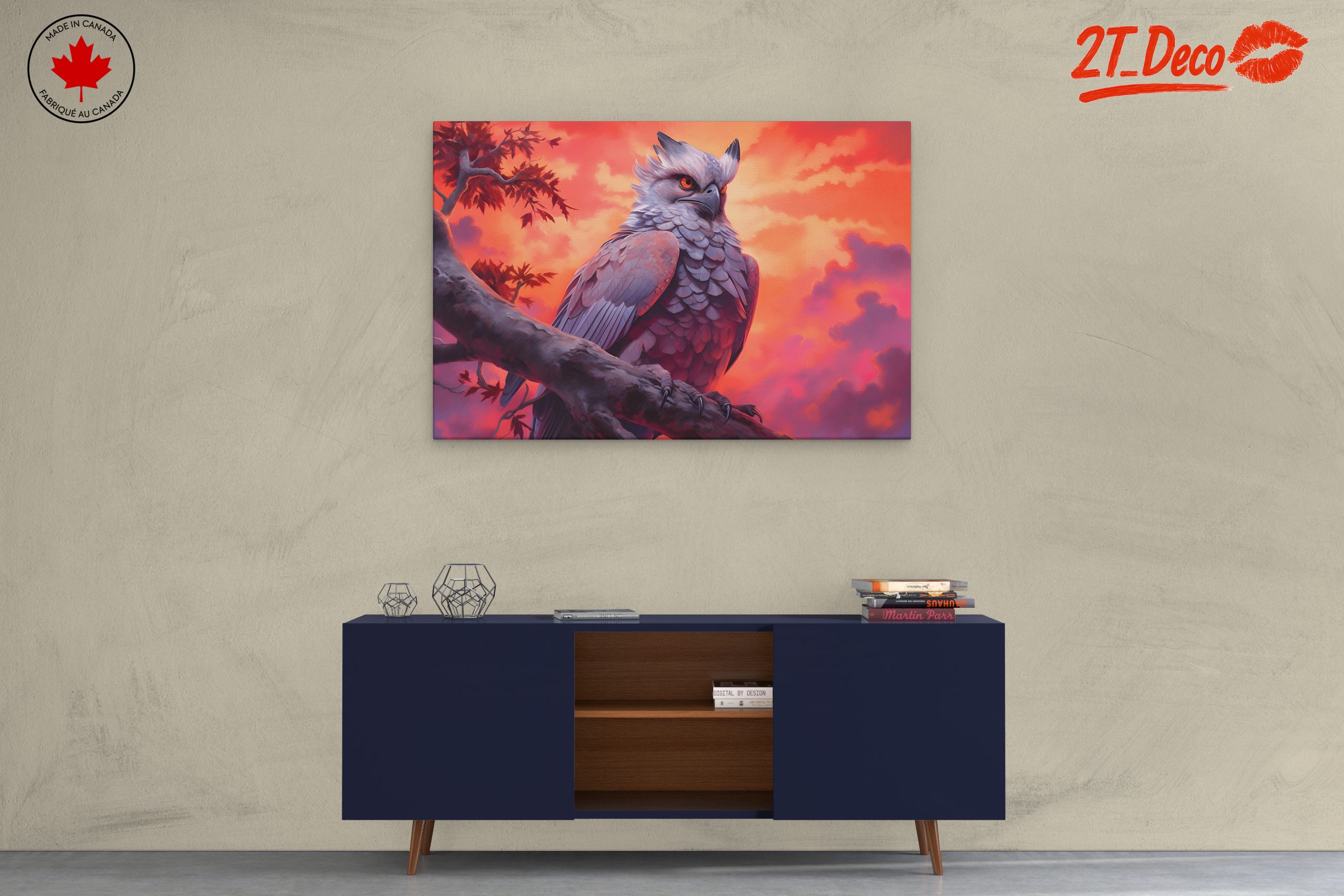 Artistic Owl in Vibrant Sunset - Image 3