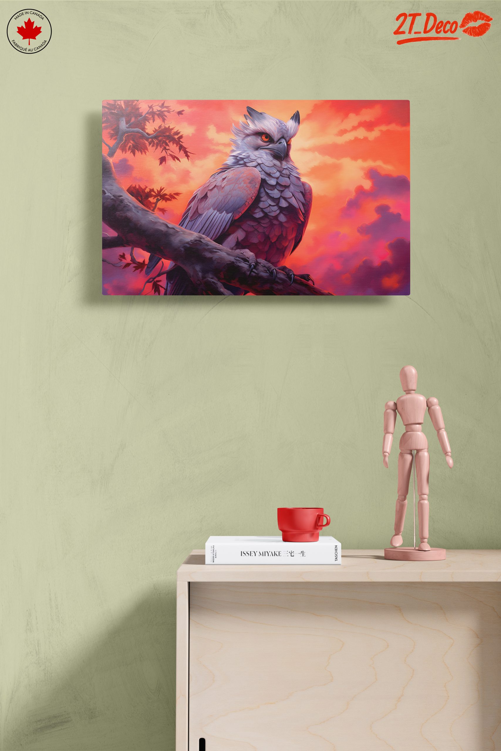 Artistic Owl in Vibrant Sunset - Image 14