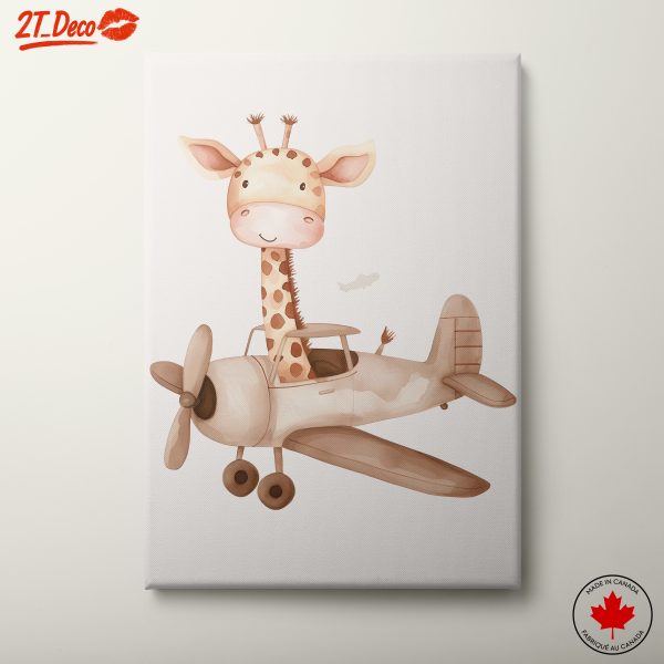Whimsical Giraffe in Airplane