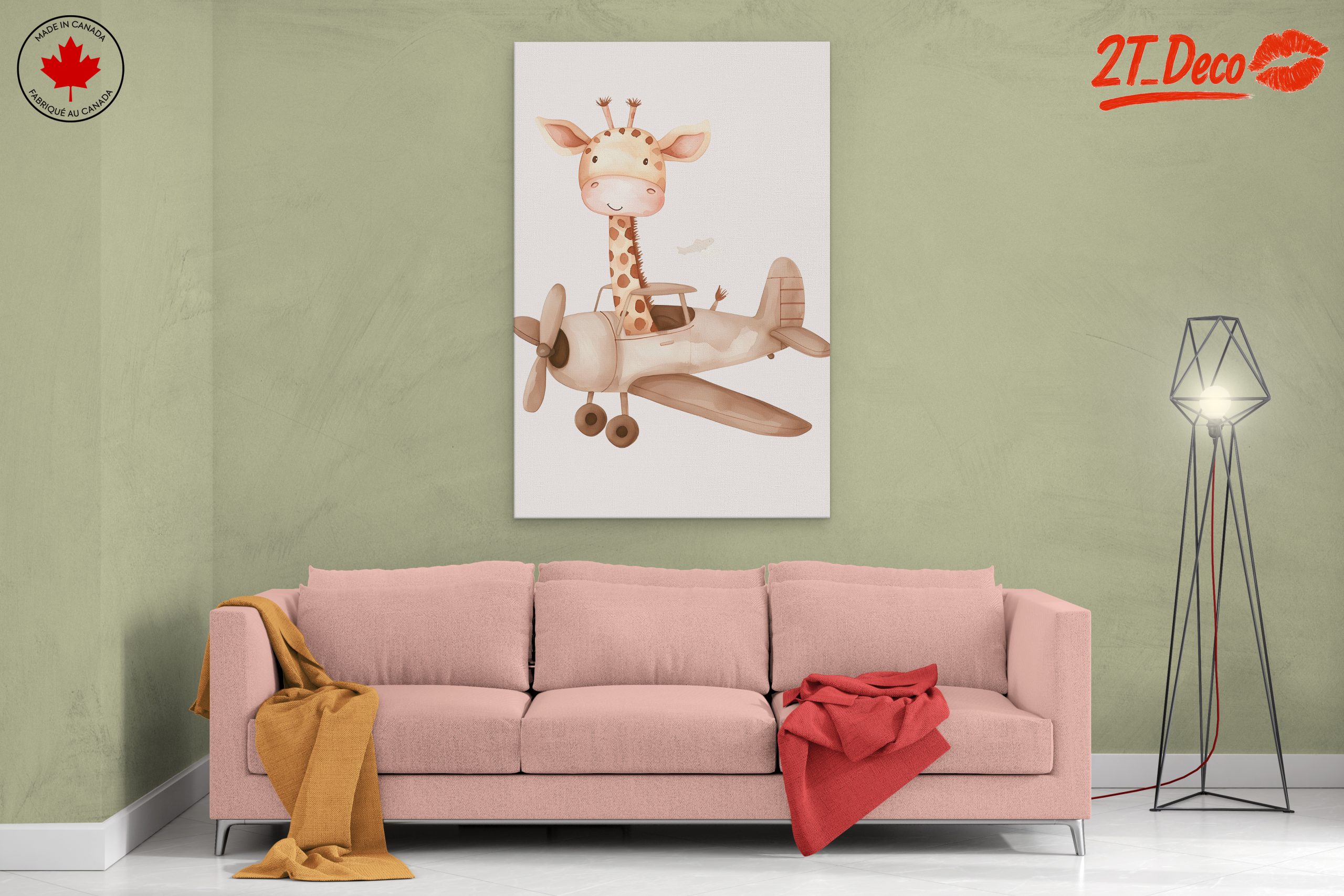 Whimsical Giraffe in Airplane - Image 2