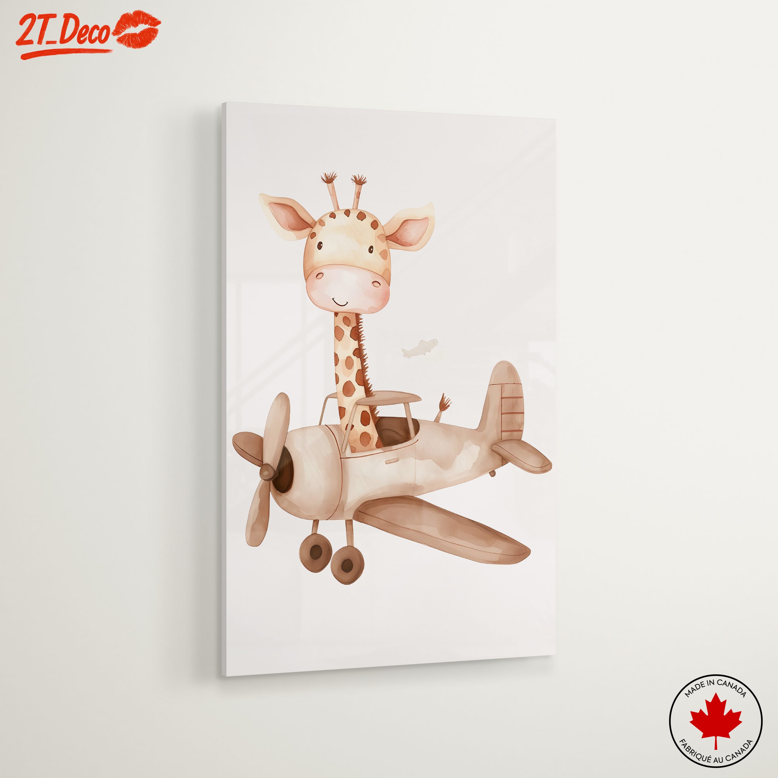 Whimsical Giraffe in Airplane - Image 6