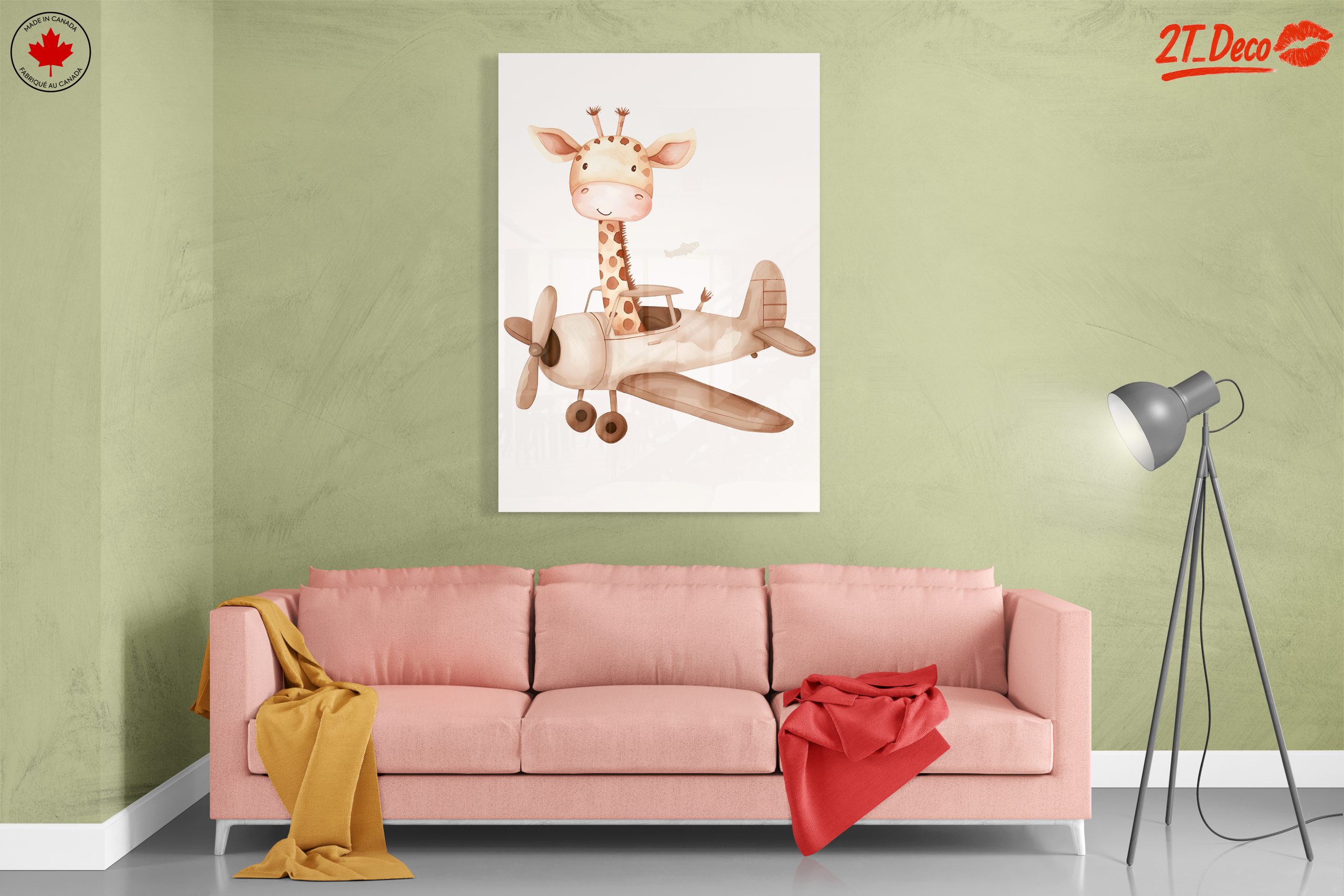 Whimsical Giraffe in Airplane - Image 7