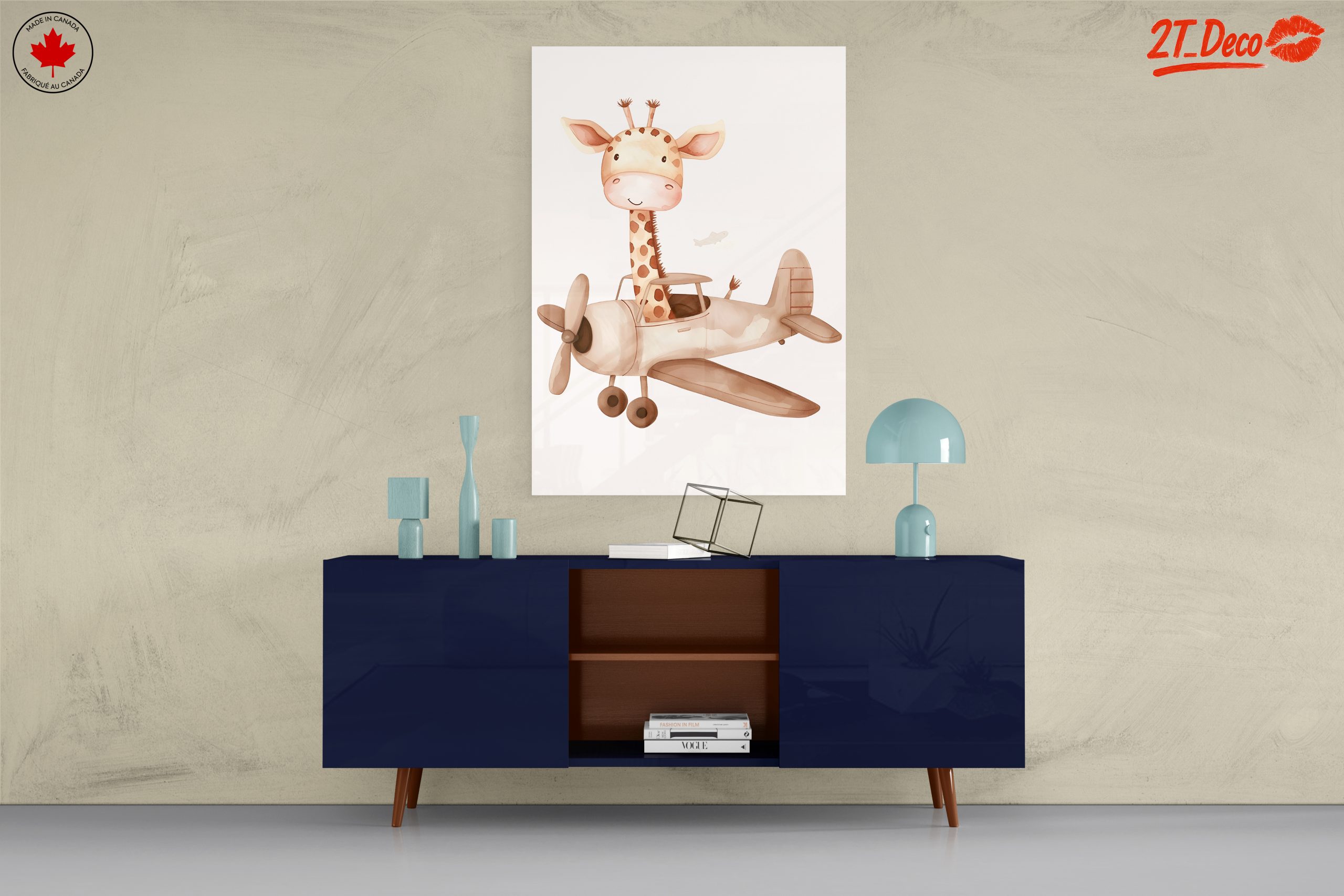 Whimsical Giraffe in Airplane - Image 8