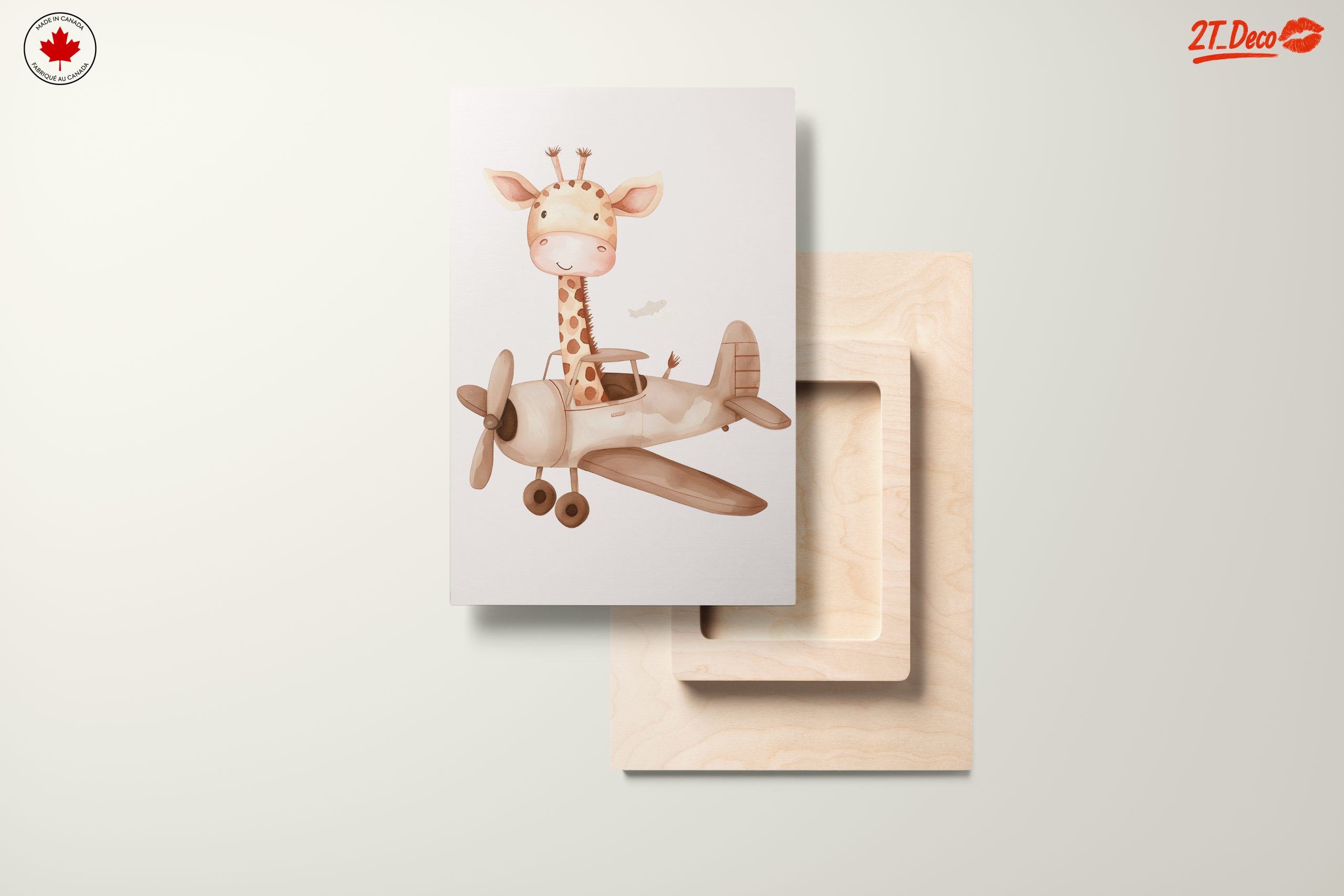Whimsical Giraffe in Airplane - Image 11