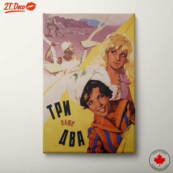 Vintage Movie Poster Artwork Featuring Iconic Characters