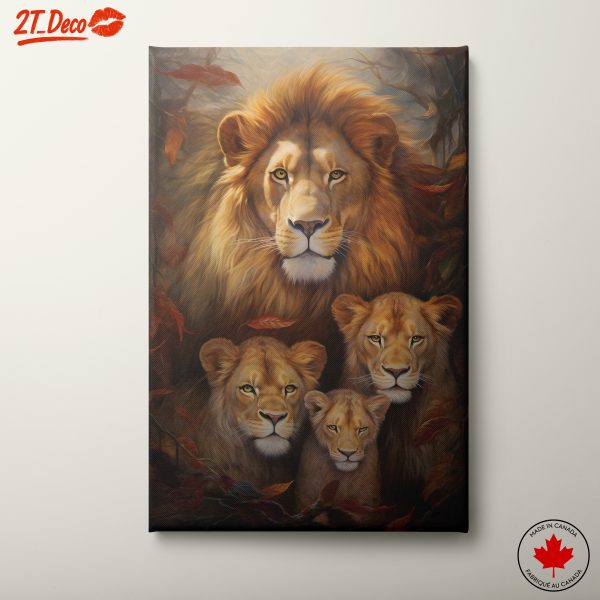 Majestic Lion Family Portrait Art