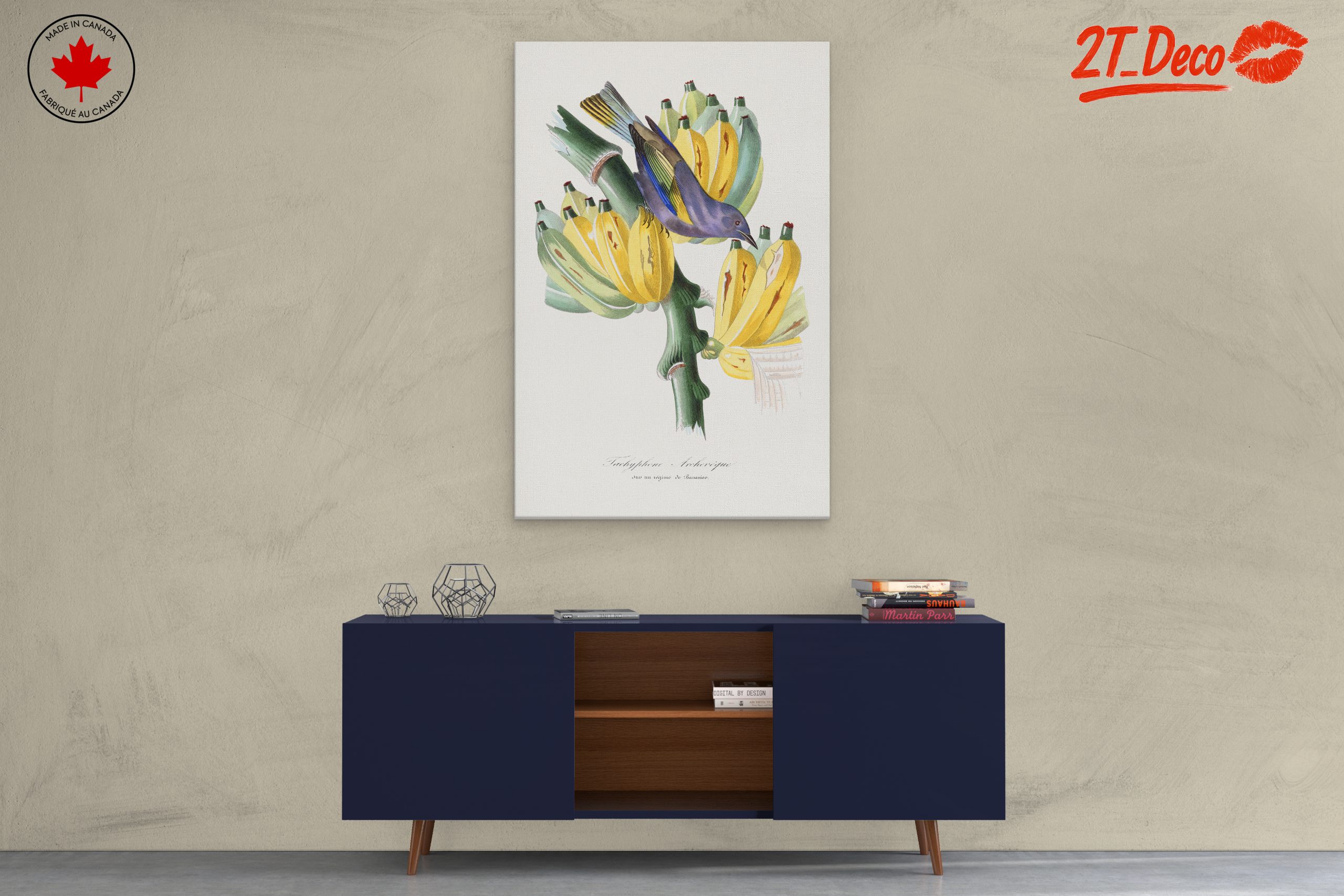 Colorful Botanical Print with Bird and Bananas - Image 3