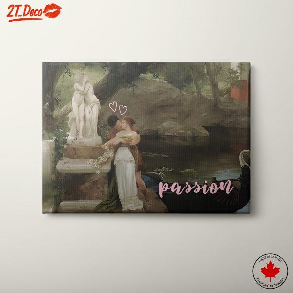 Romantic Scene with Embracing Couple
