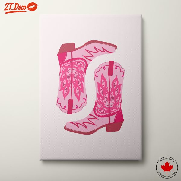 Stylized Western Boots Illustrated Art