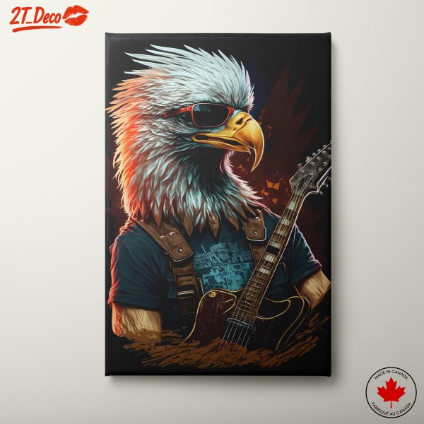 Cool Eagle Playing Guitar Art