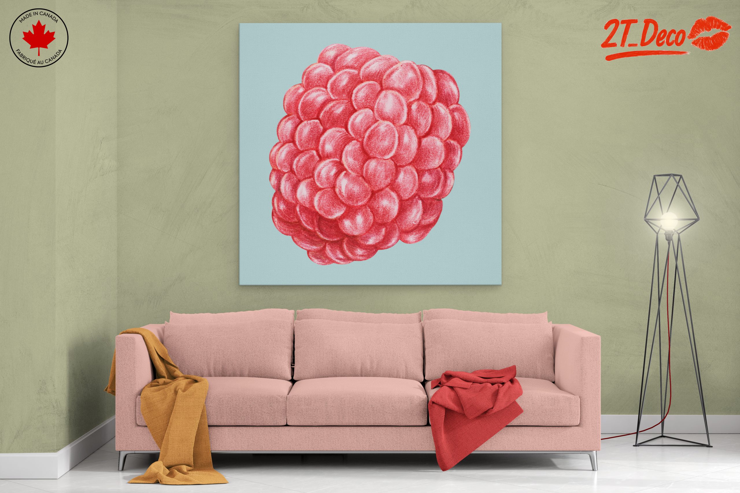 Vivid Abstract Raspberry Art - Image 2