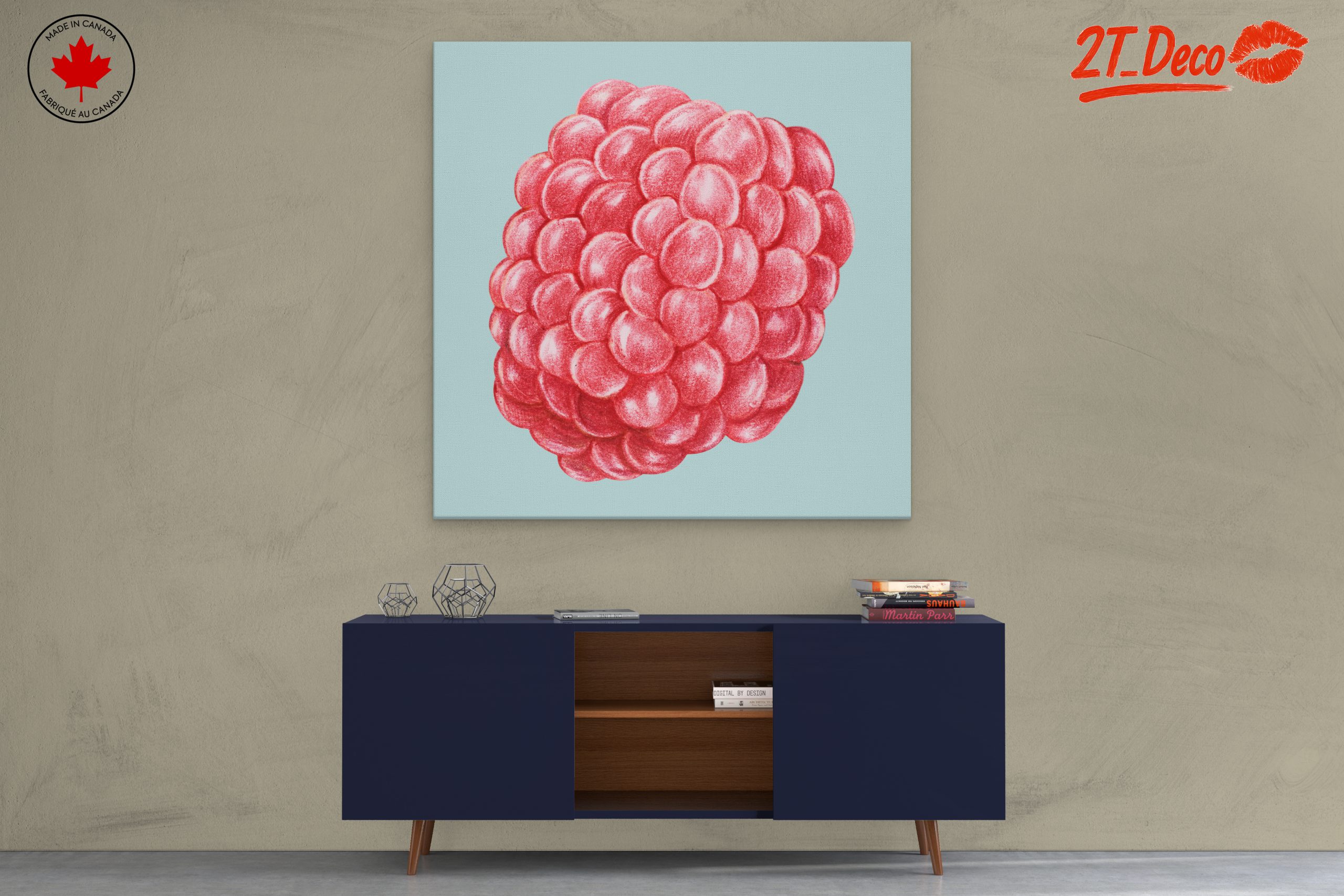 Vivid Abstract Raspberry Art - Image 3