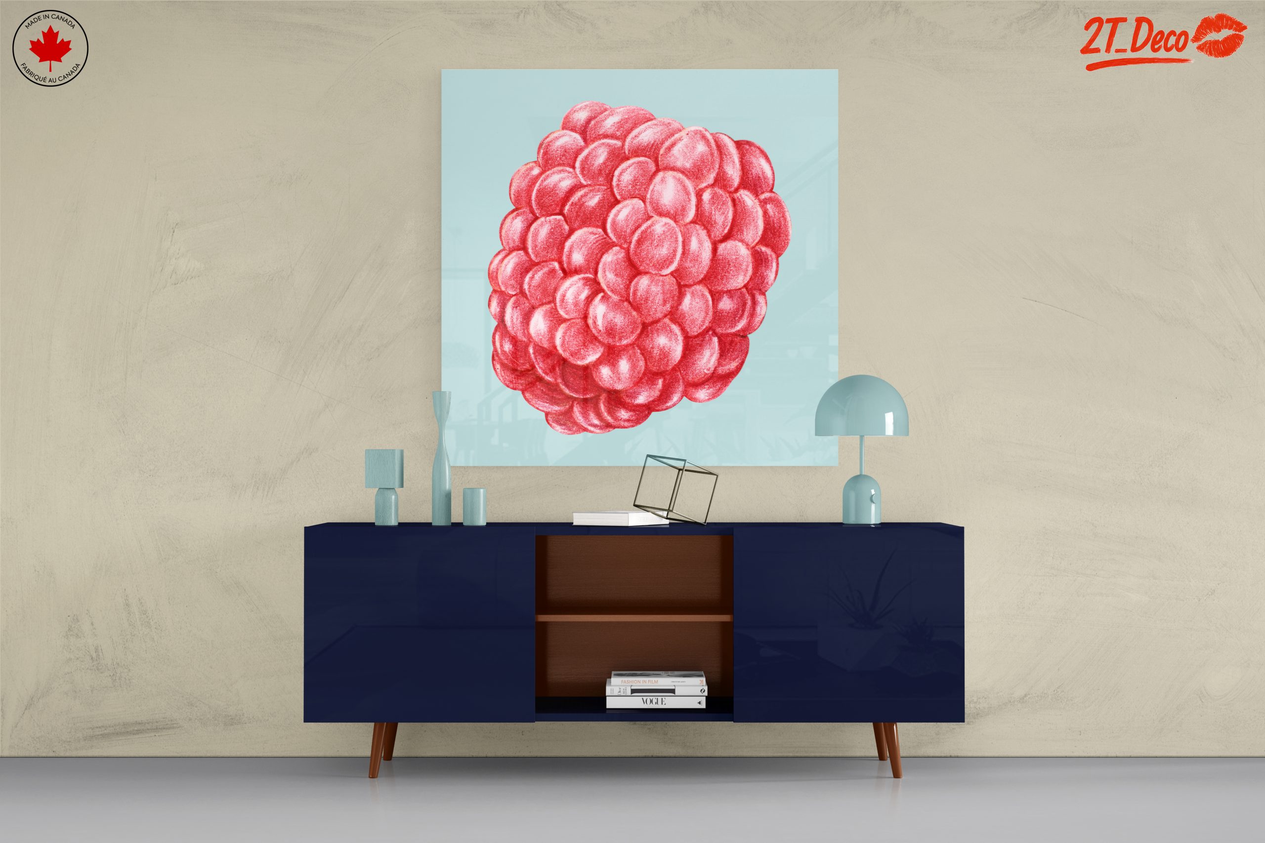 Vivid Abstract Raspberry Art - Image 8