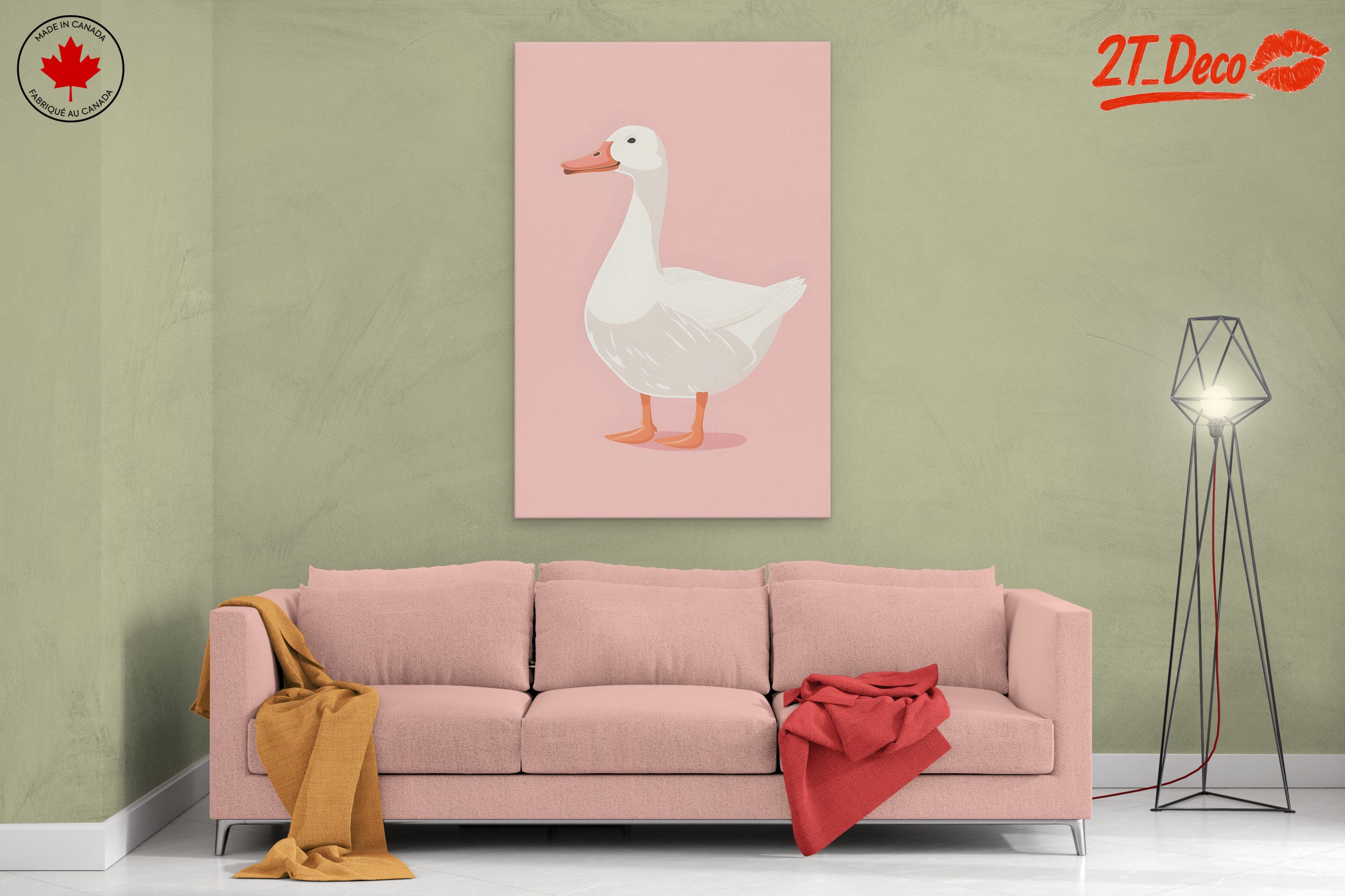 Cute Duck Illustration on Pink Background - Image 2