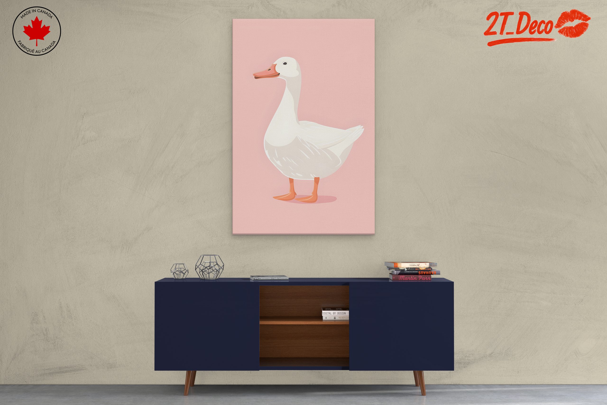 Cute Duck Illustration on Pink Background - Image 3