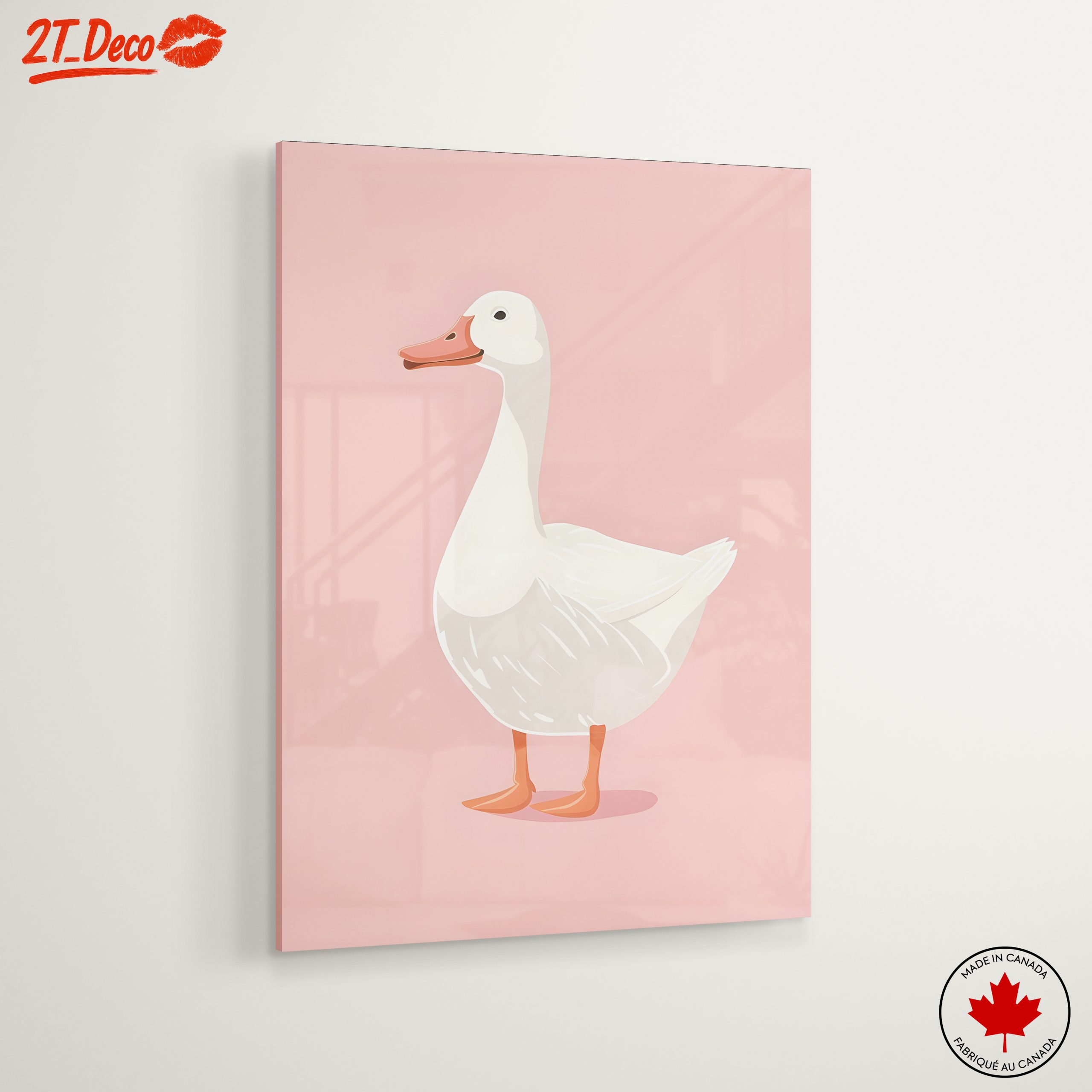 Cute Duck Illustration on Pink Background - Image 6