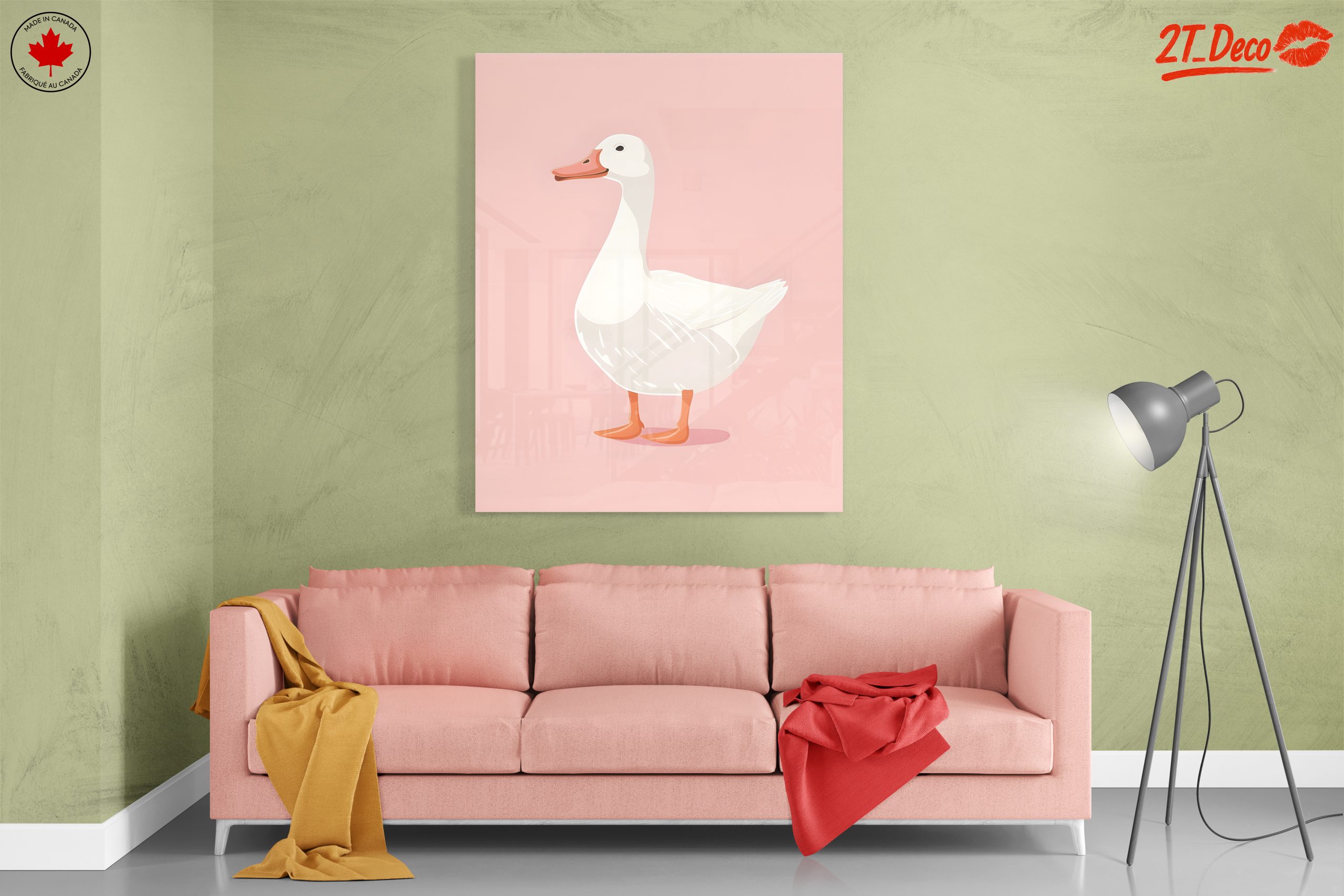 Cute Duck Illustration on Pink Background - Image 7