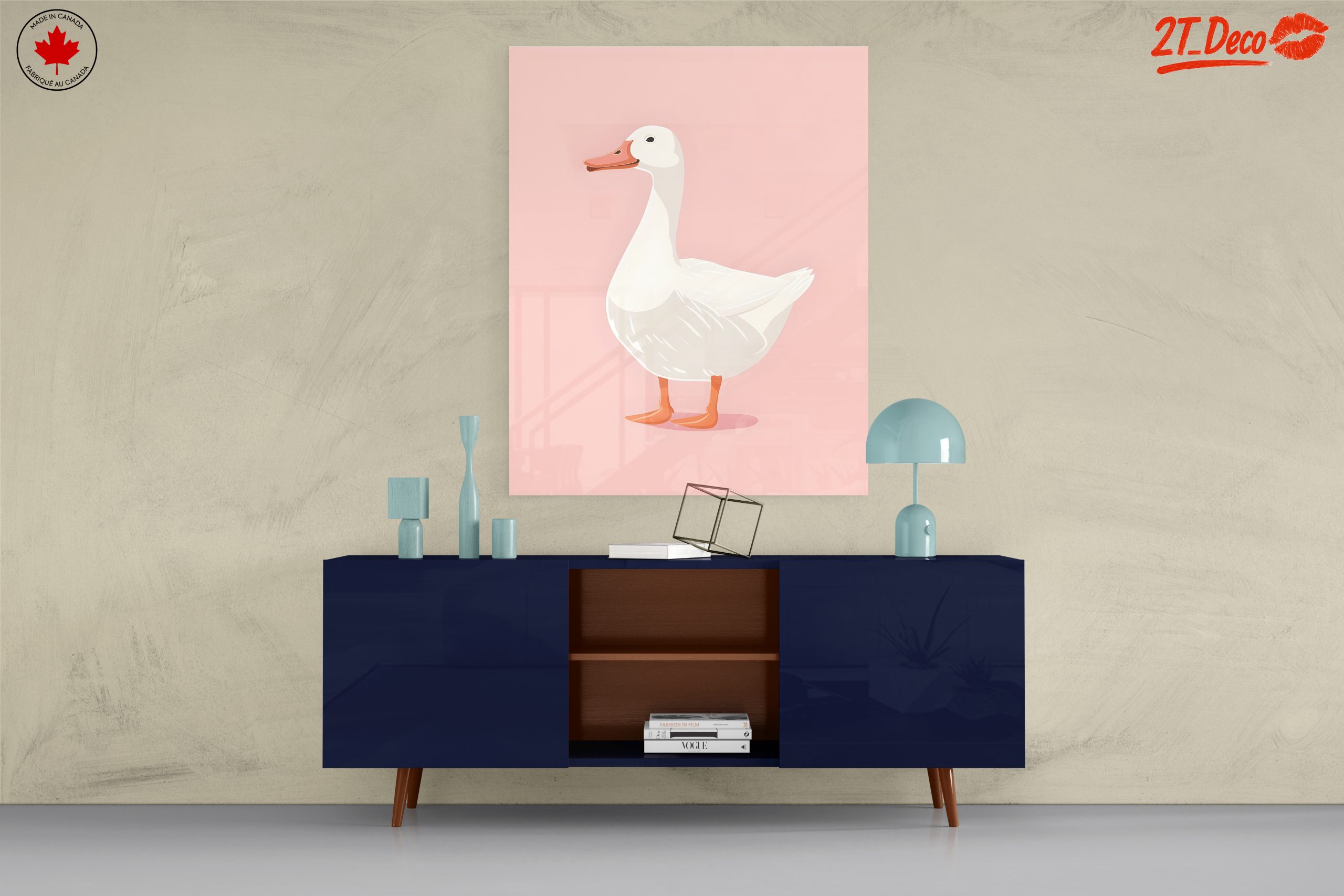 Cute Duck Illustration on Pink Background - Image 8