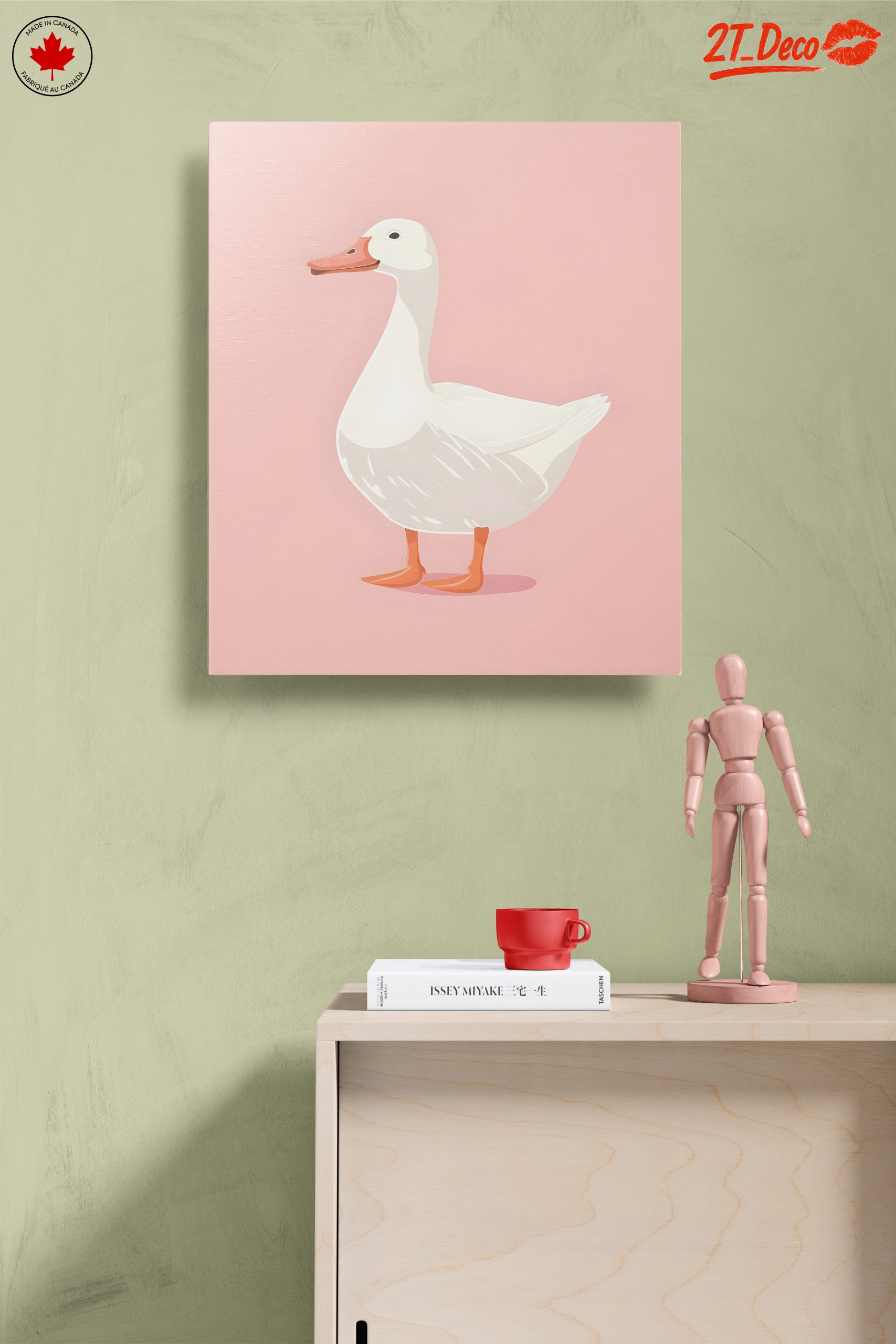 Cute Duck Illustration on Pink Background - Image 14
