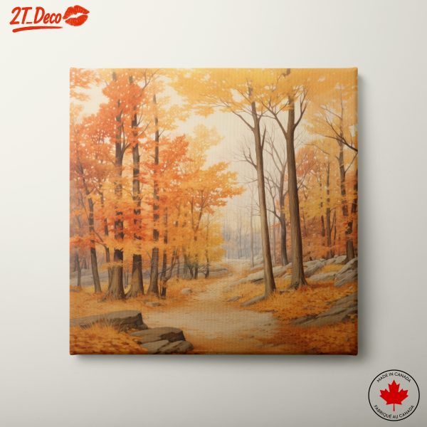 Autumn Forest Pathway in Orange and Yellow