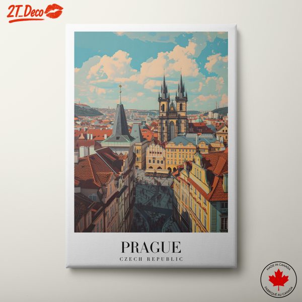 Prague Cityscape Art with Historic Architecture