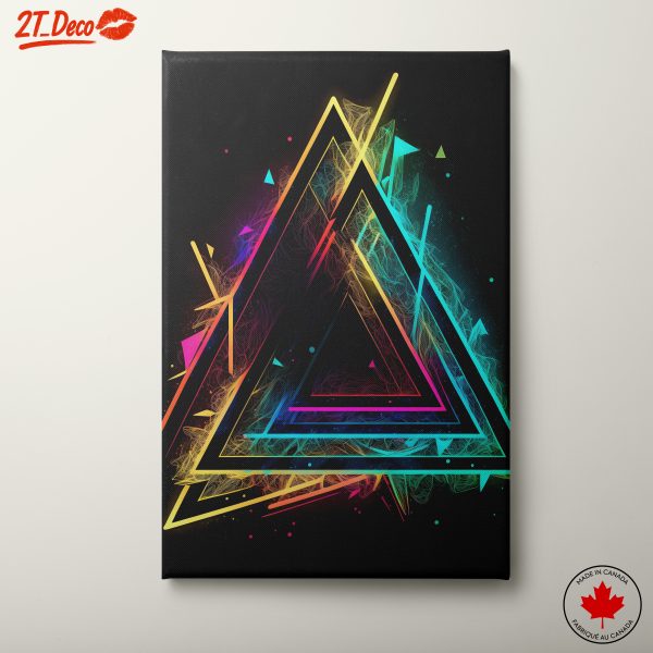 Vibrant Dynamic Abstract Triangles Art