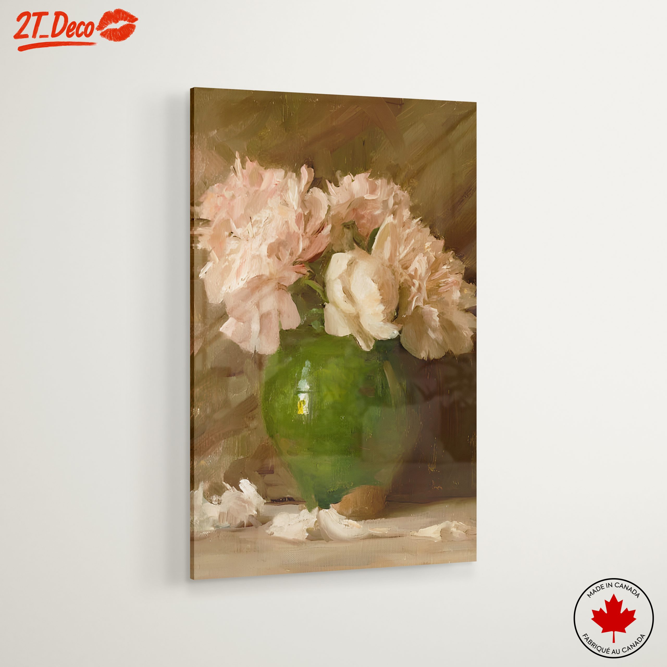 Peony Bouquet in Green Vase - Image 6