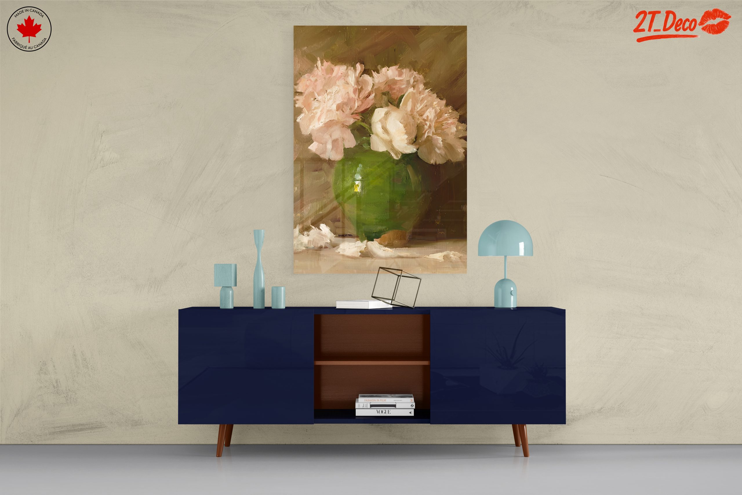 Peony Bouquet in Green Vase - Image 8