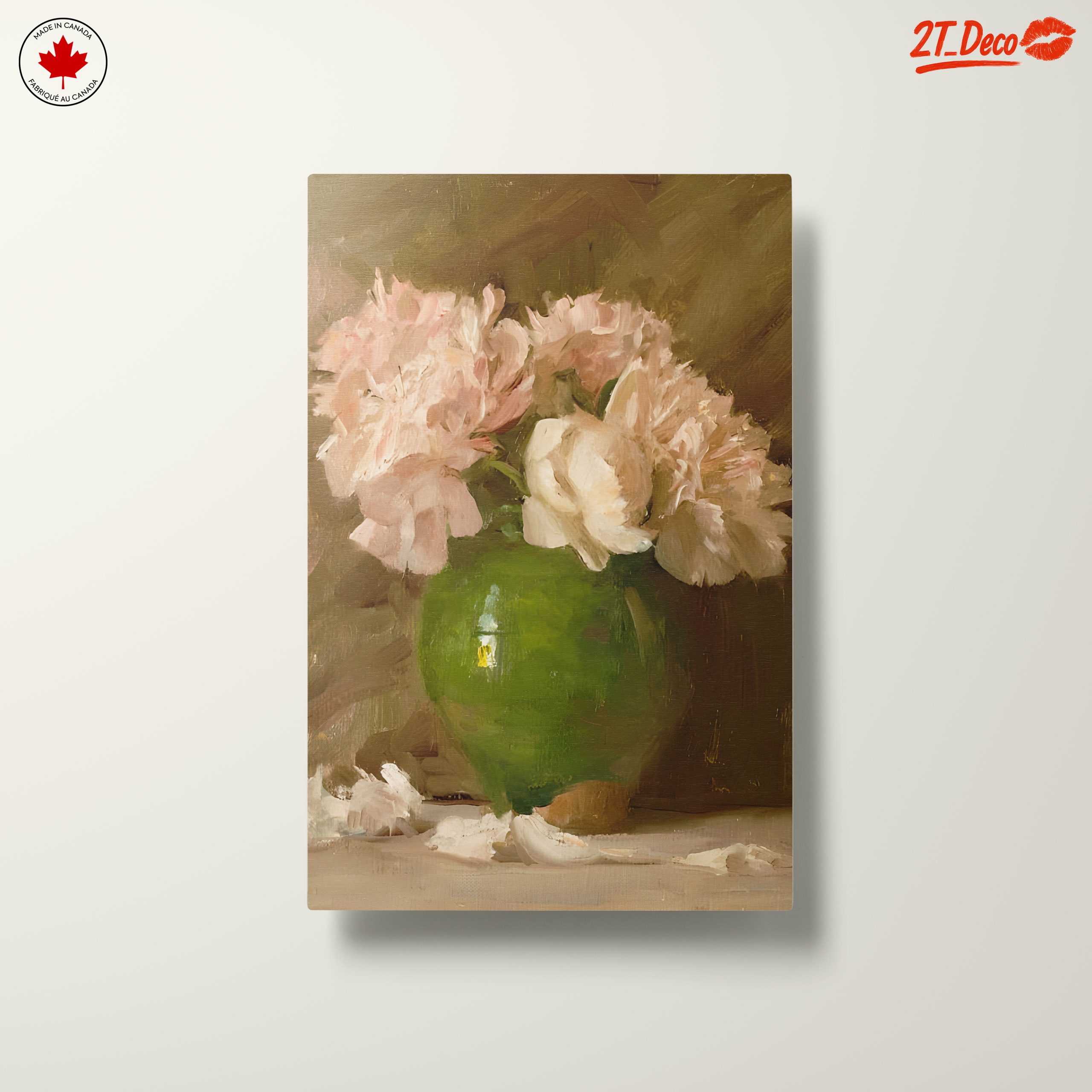 Peony Bouquet in Green Vase - Image 10