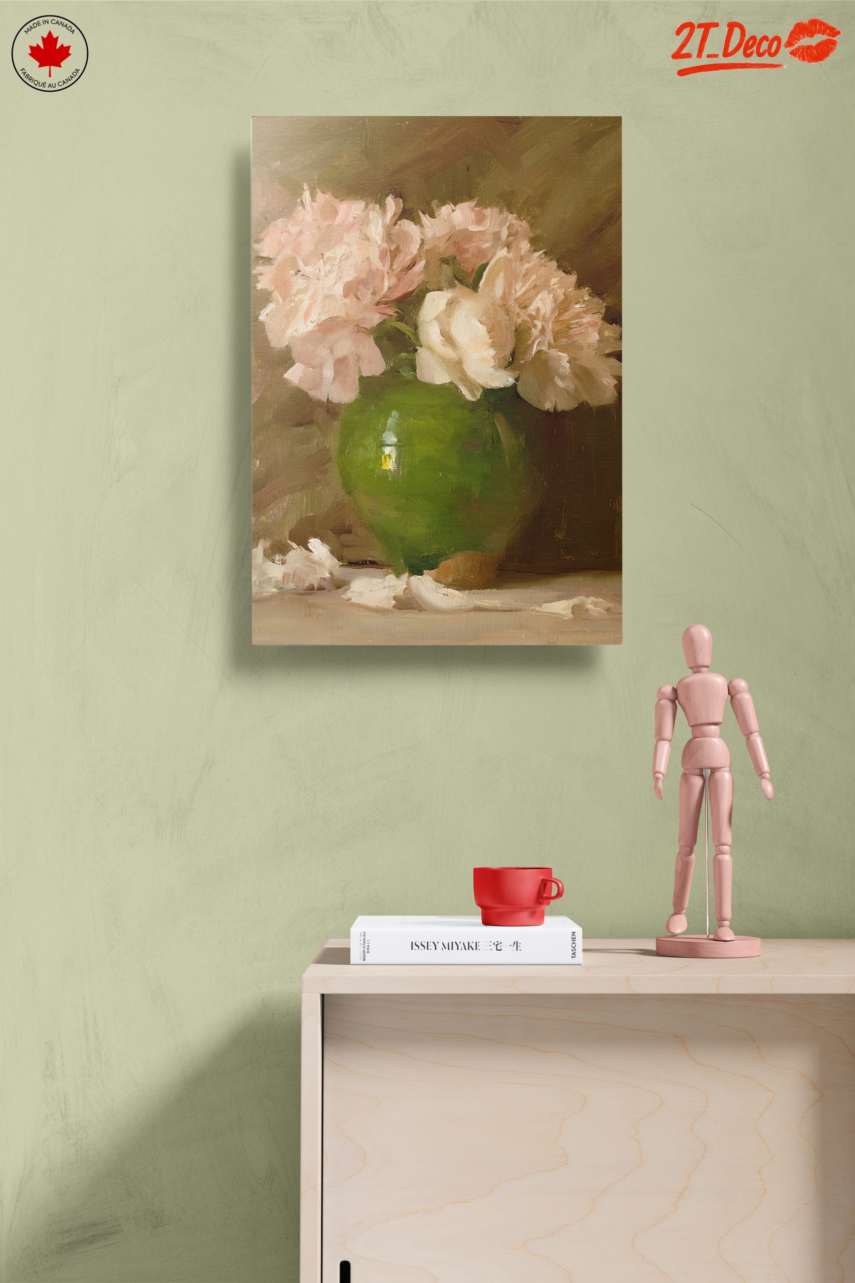 Peony Bouquet in Green Vase - Image 14