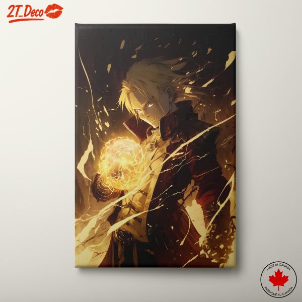 Dynamic Anime Character with Fiery Magic