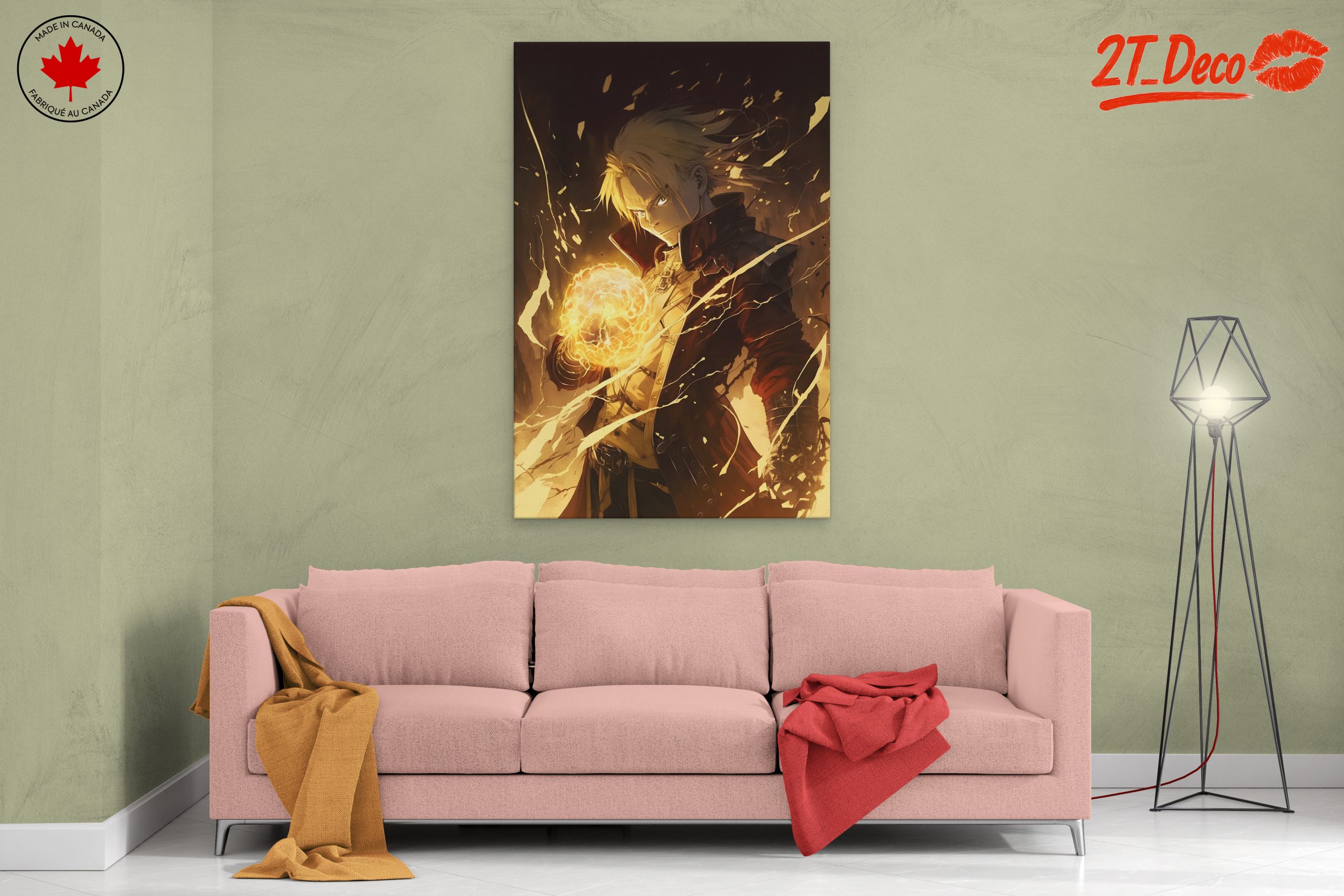 Dynamic Anime Character with Fiery Magic - Image 2