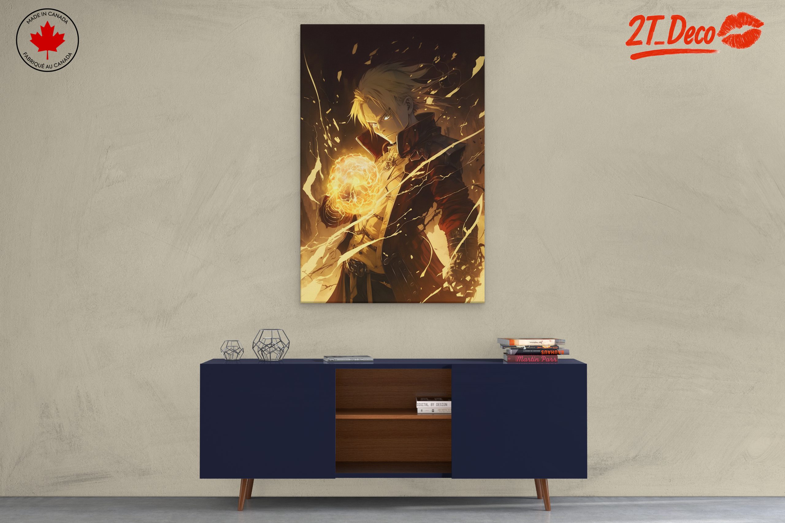 Dynamic Anime Character with Fiery Magic - Image 3