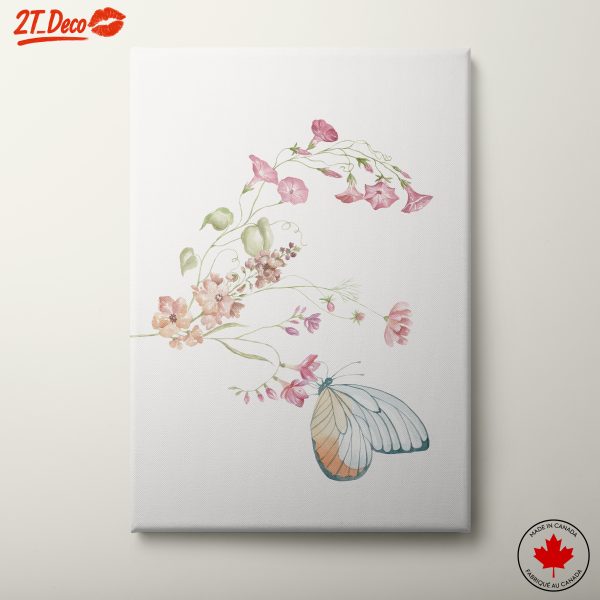 Delicate Botanical Art with Butterfly