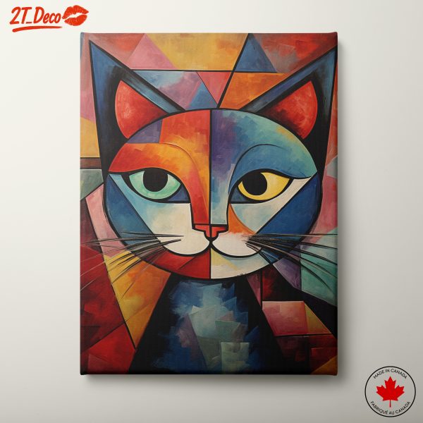 Colorful Whimsical Cat Art