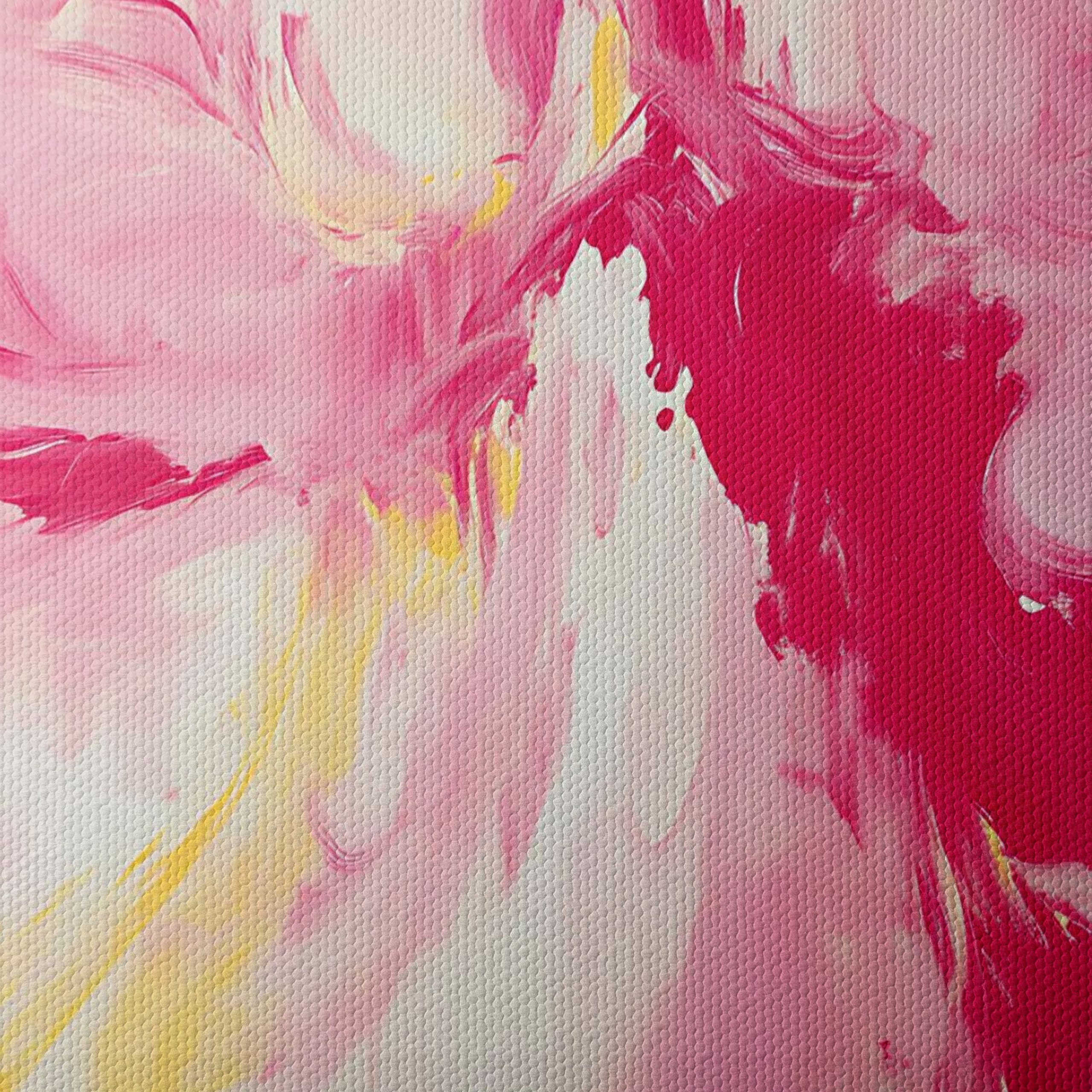Vibrant Abstract Artwork with Pink and Yellow - Image 4