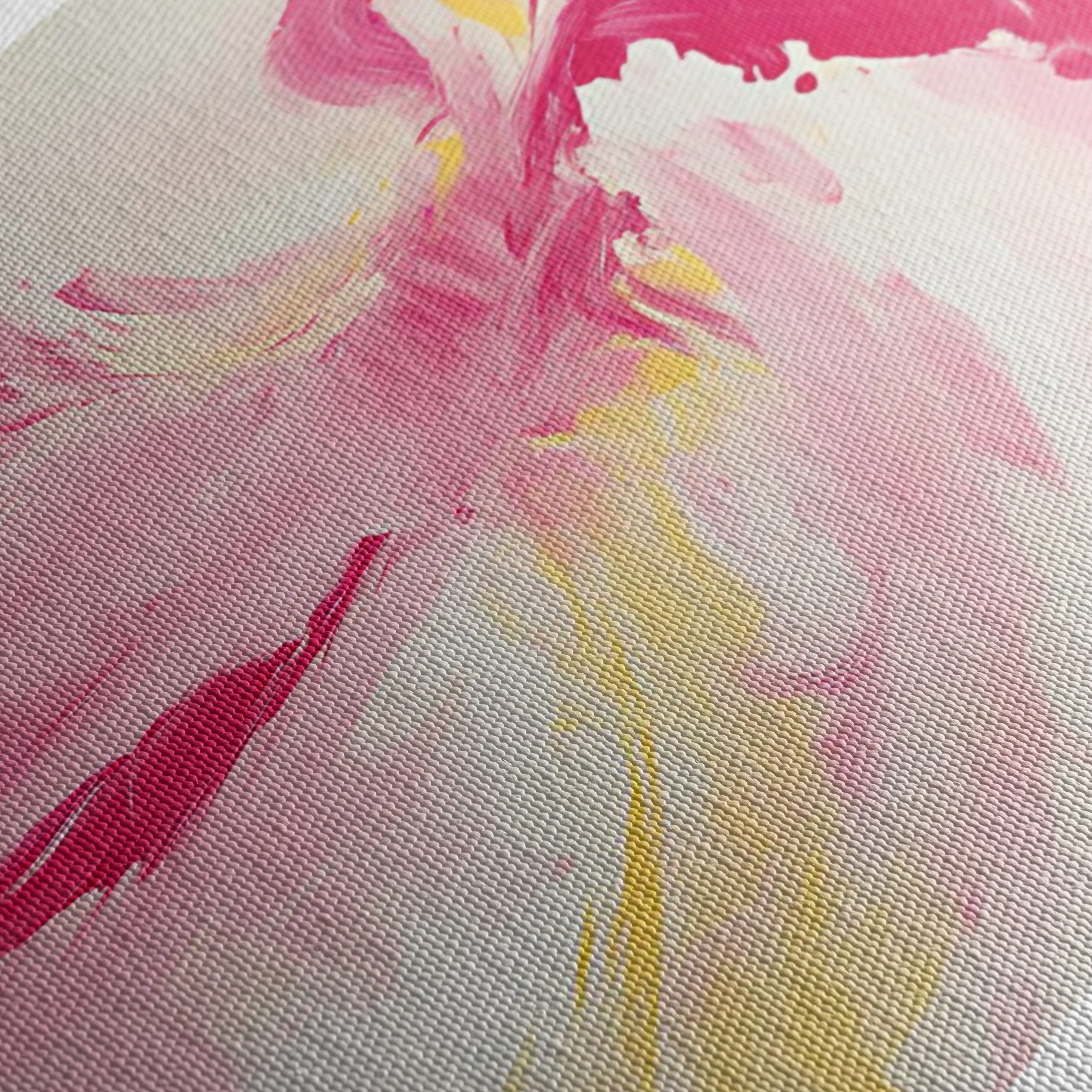 Vibrant Abstract Artwork with Pink and Yellow - Image 5