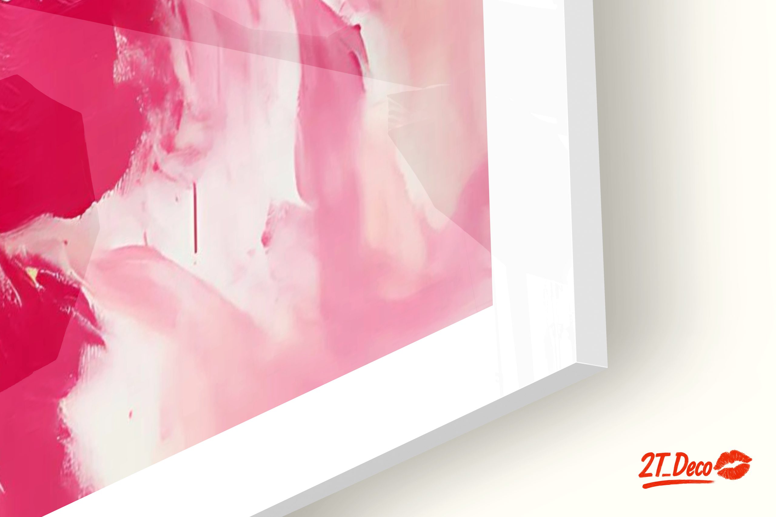 Vibrant Abstract Artwork with Pink and Yellow - Image 9