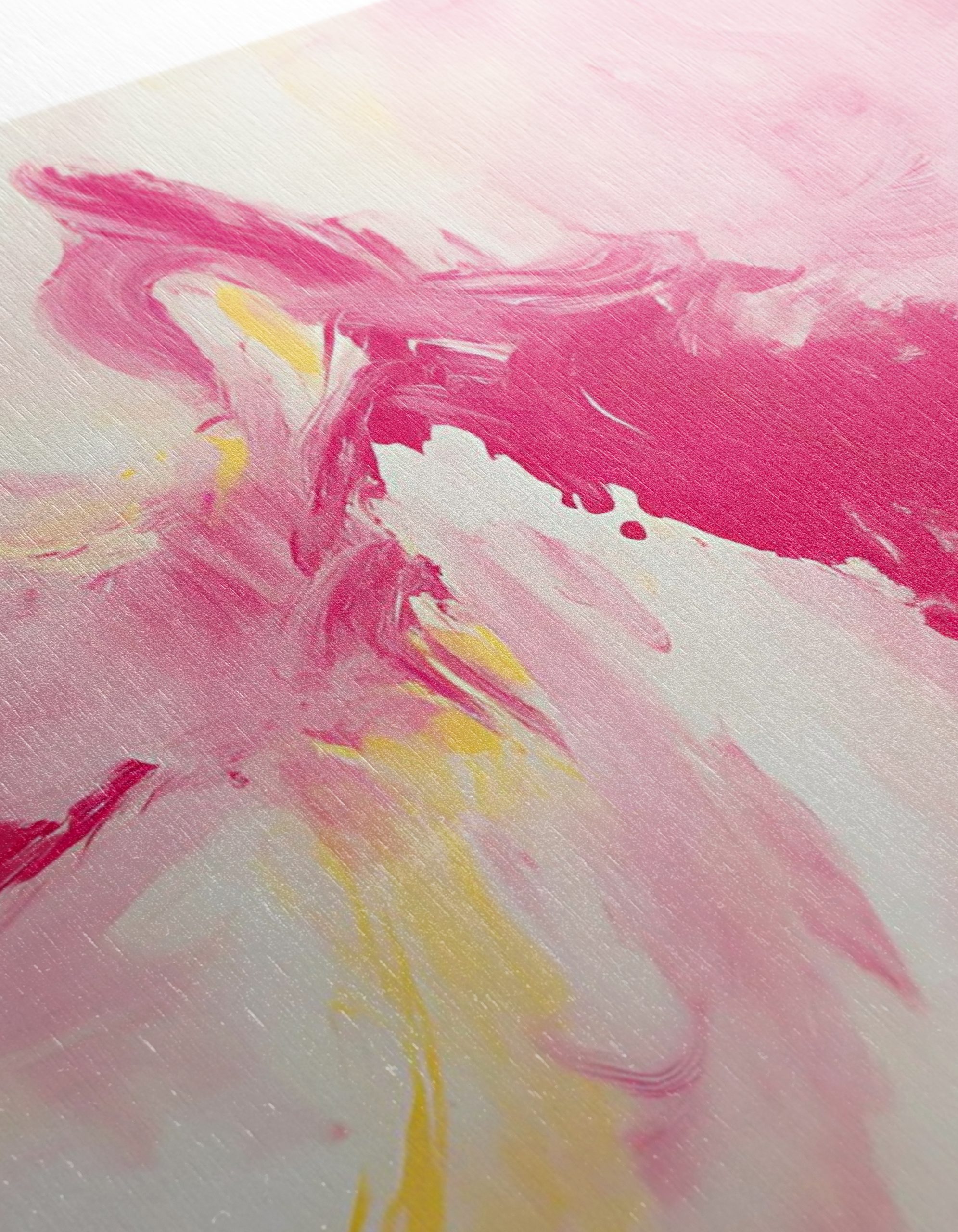 Vibrant Abstract Artwork with Pink and Yellow - Image 12