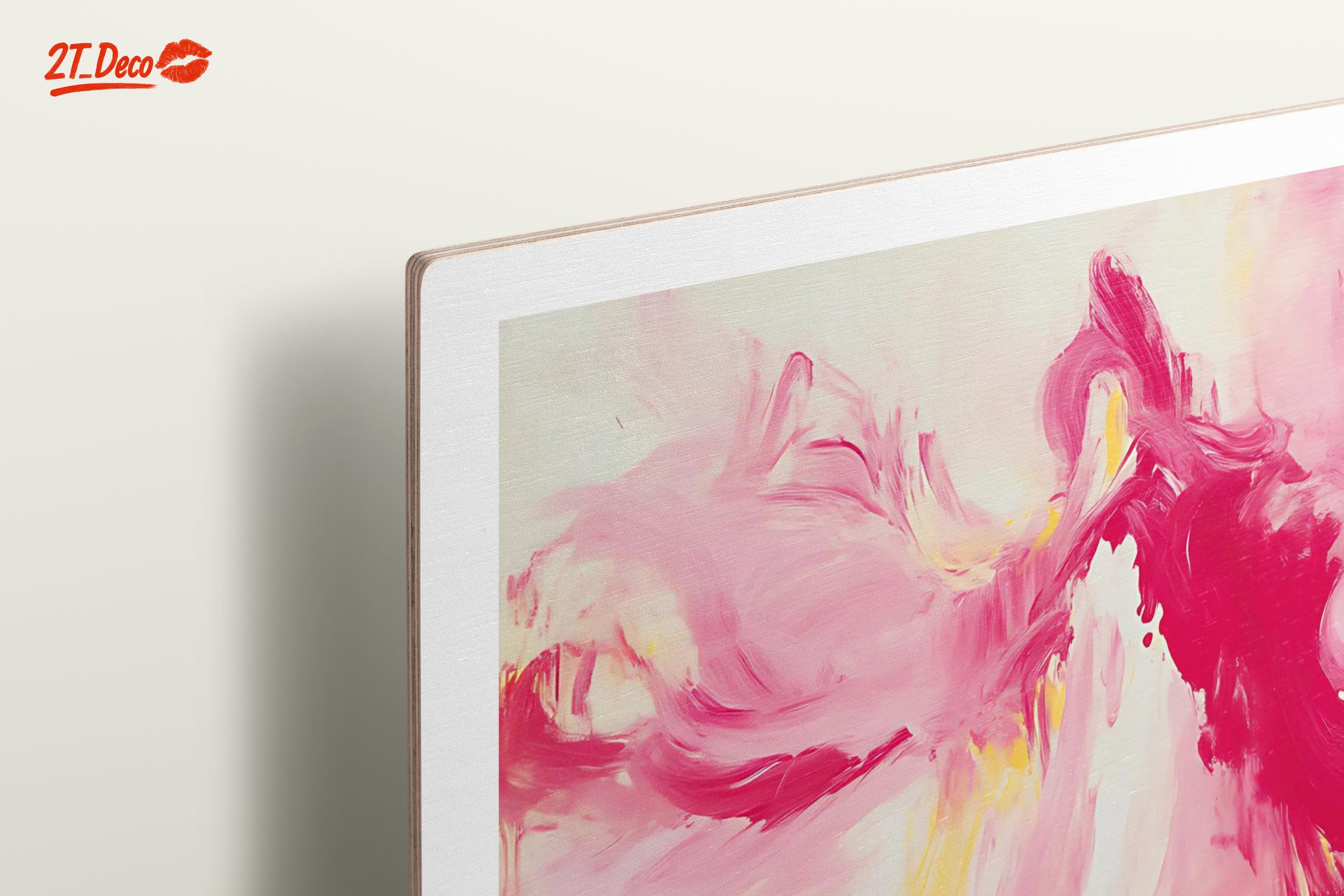 Vibrant Abstract Artwork with Pink and Yellow - Image 15