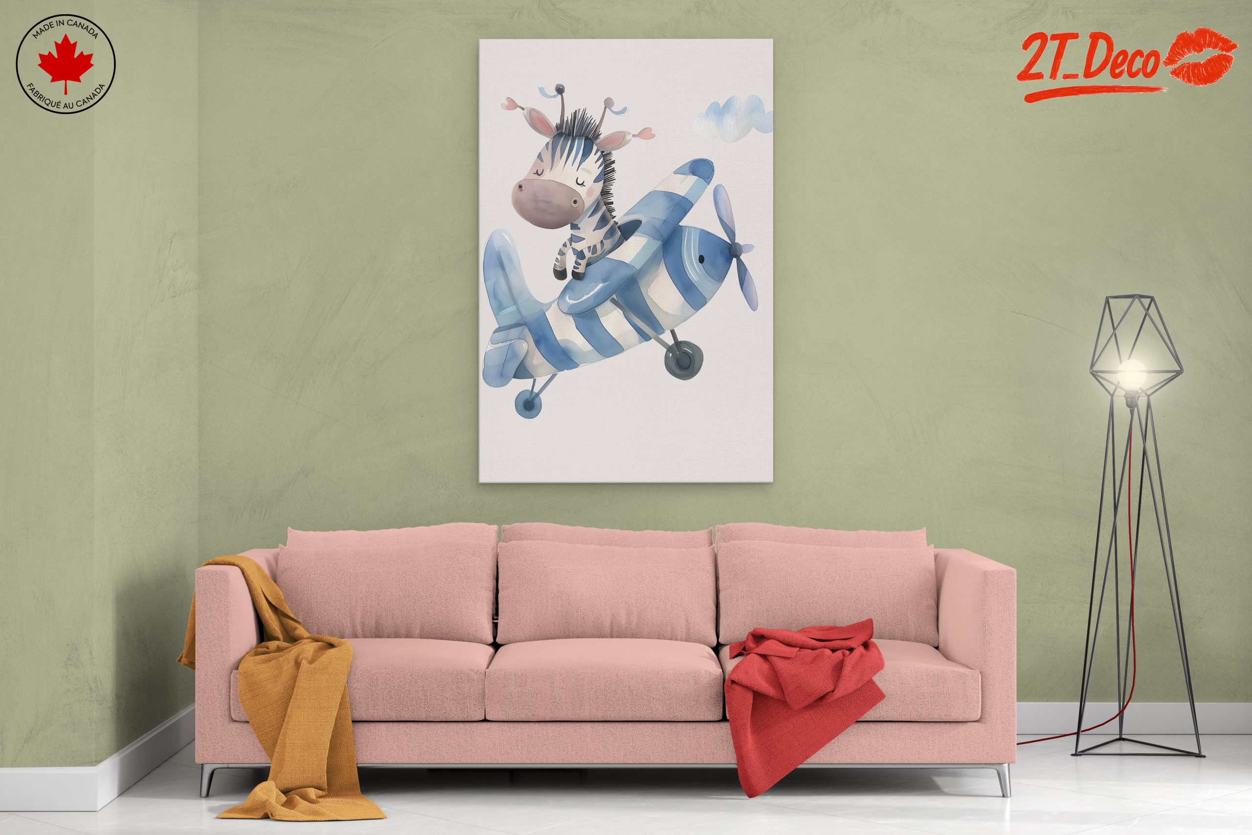 Whimsical Zebra Character in a Plane - Image 2