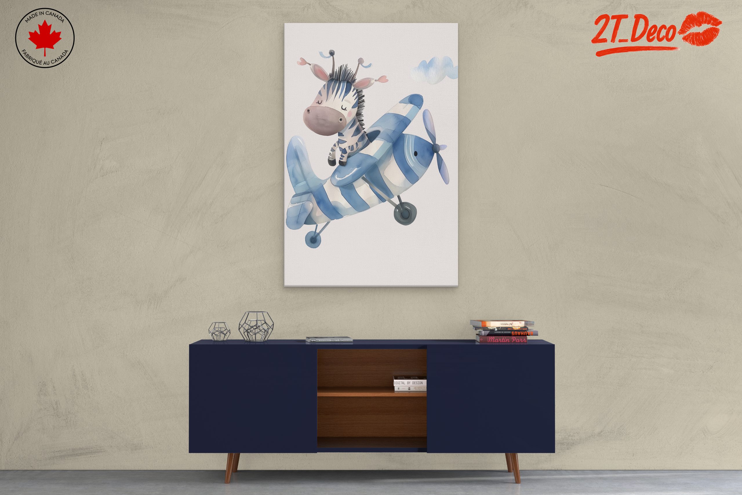 Whimsical Zebra Character in a Plane - Image 3
