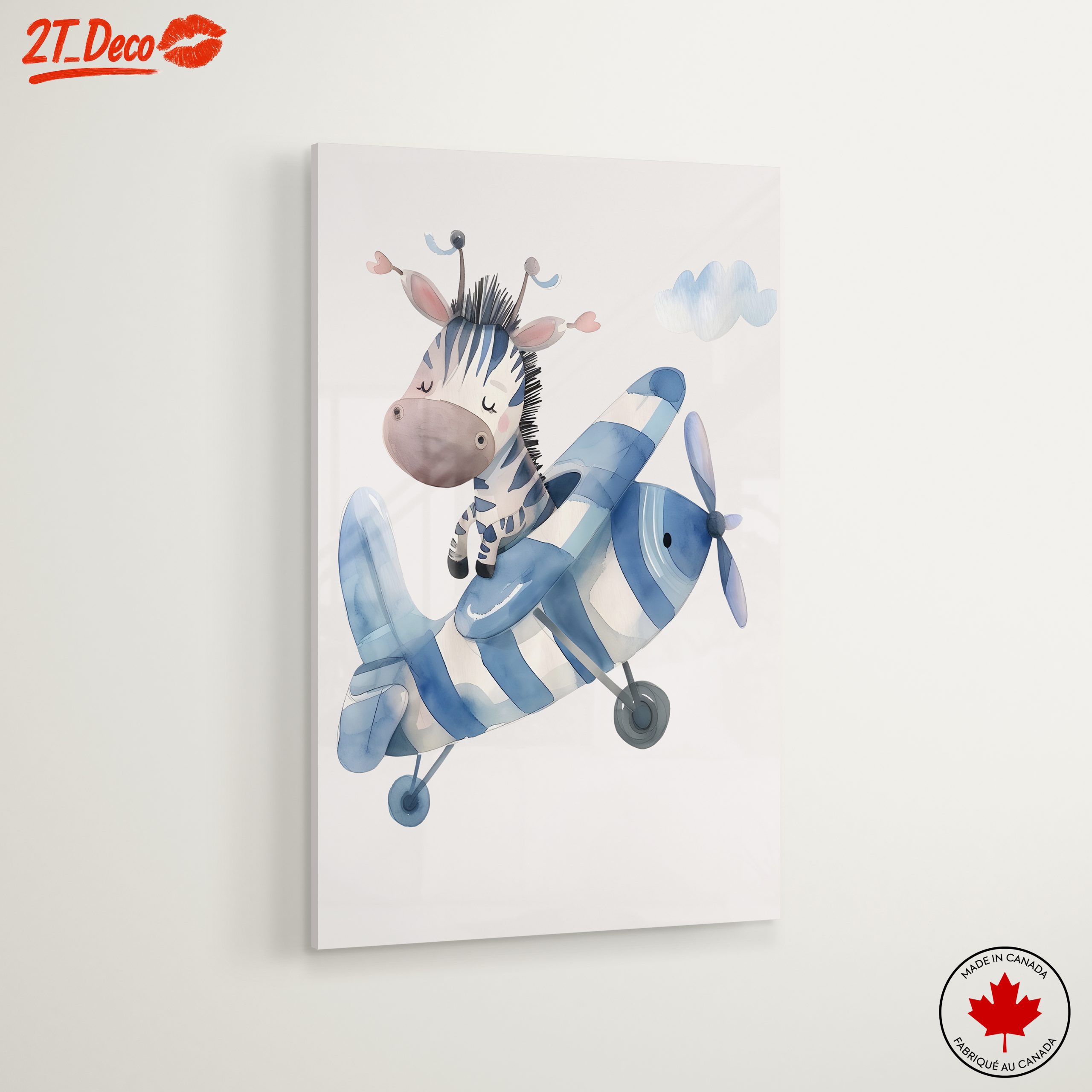 Whimsical Zebra Character in a Plane - Image 6