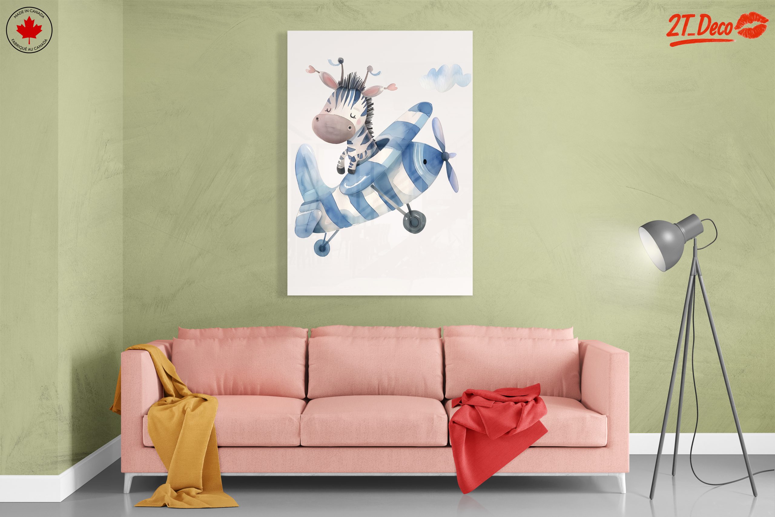 Whimsical Zebra Character in a Plane - Image 7