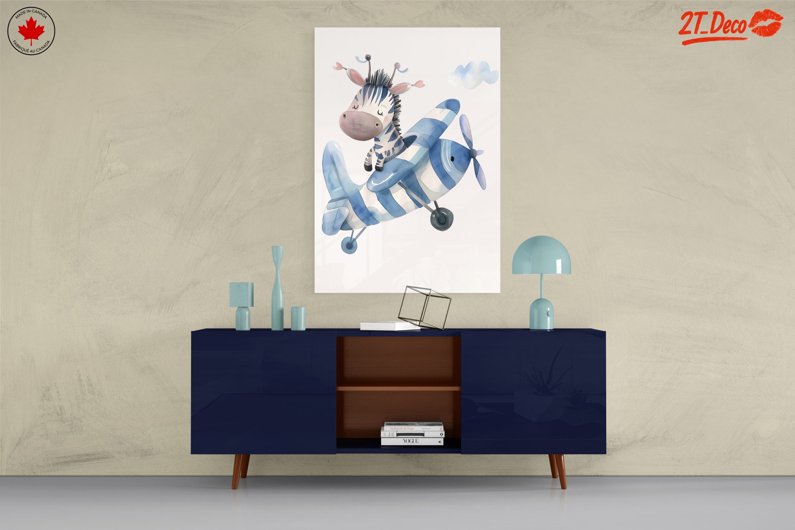 Whimsical Zebra Character in a Plane - Image 8
