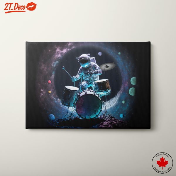 Cosmic Astronaut Playing Drums
