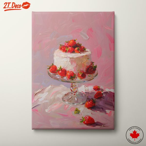 Strawberry Cake Abstract Art