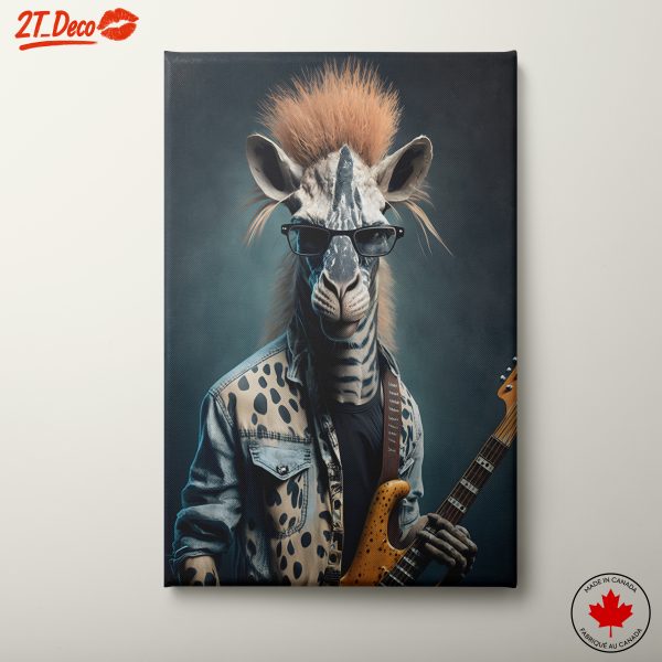 Cool Giraffe Playing Rock Music
