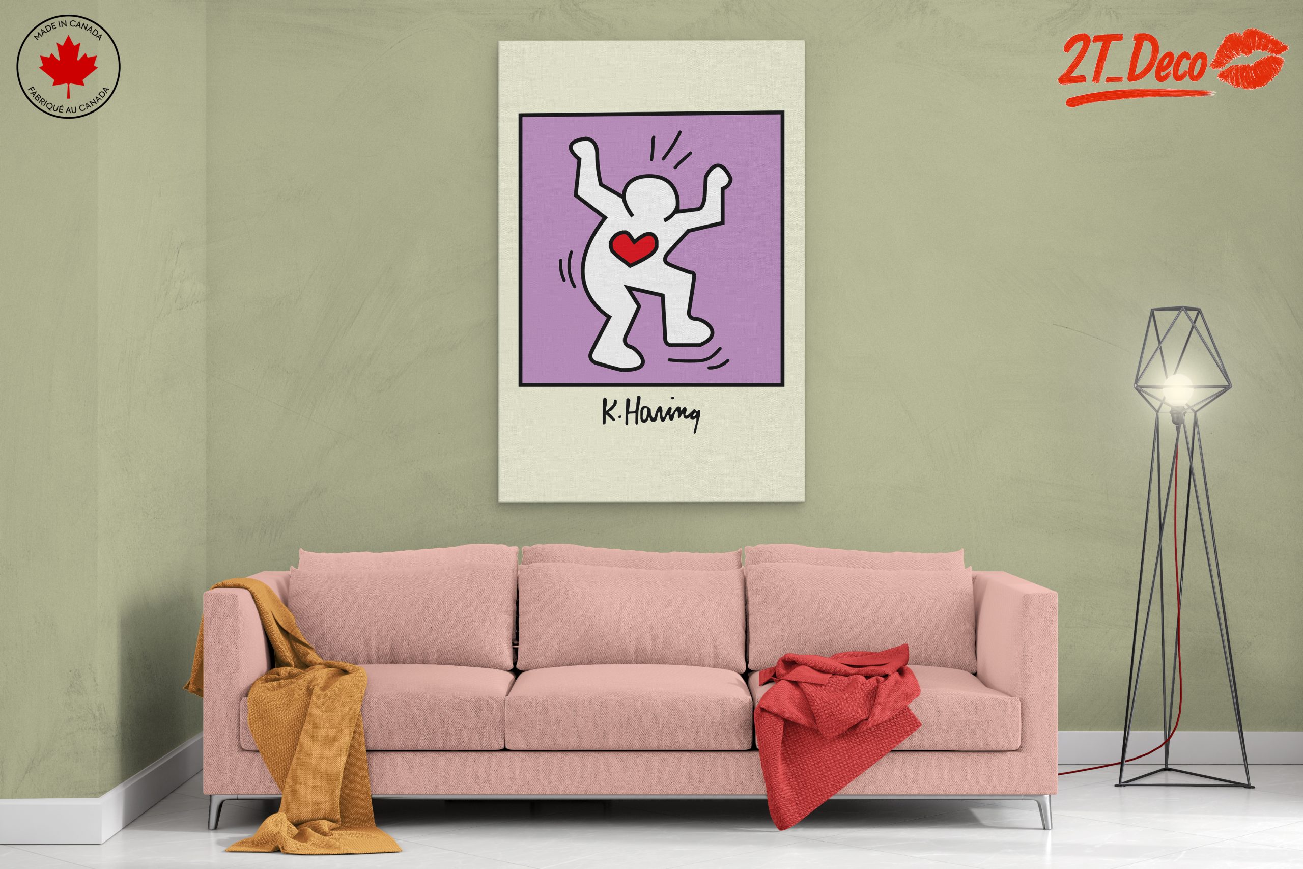 Colorful Contemporary Pop Art with Heart Motif - Image 2