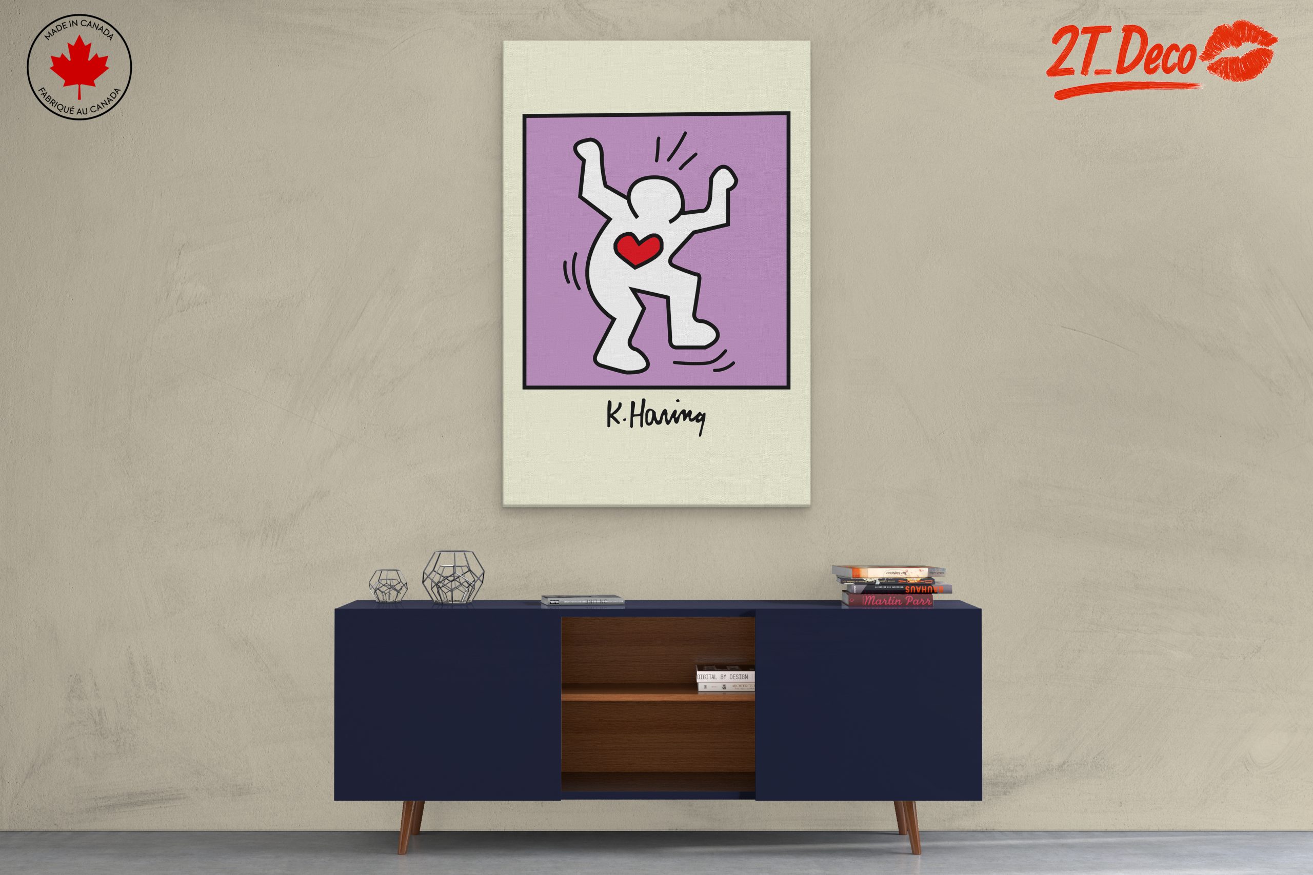 Colorful Contemporary Pop Art with Heart Motif - Image 3